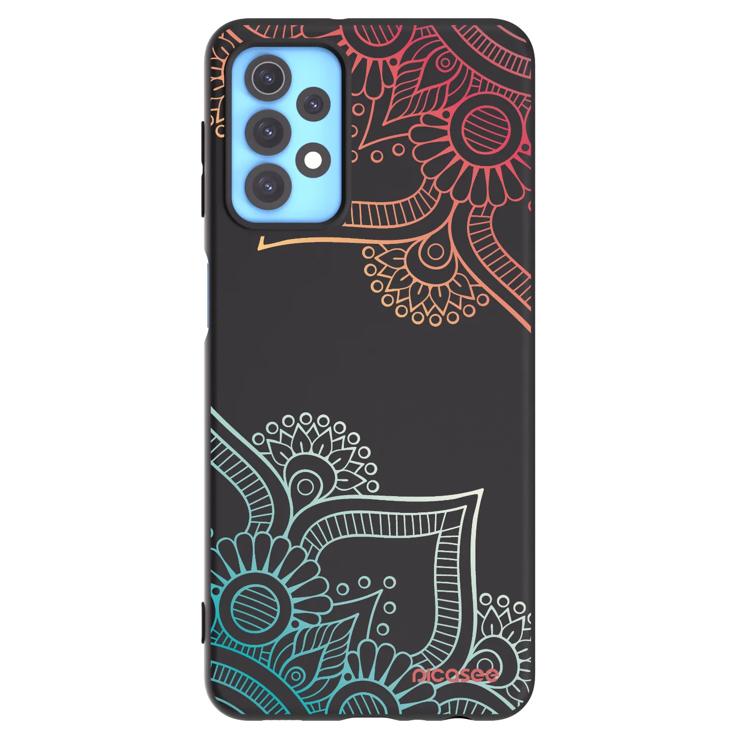 Picasee Μαύρη θήκη σιλικόνης για Samsung Galaxy A32 4G SM-A325F - Flowers pattern