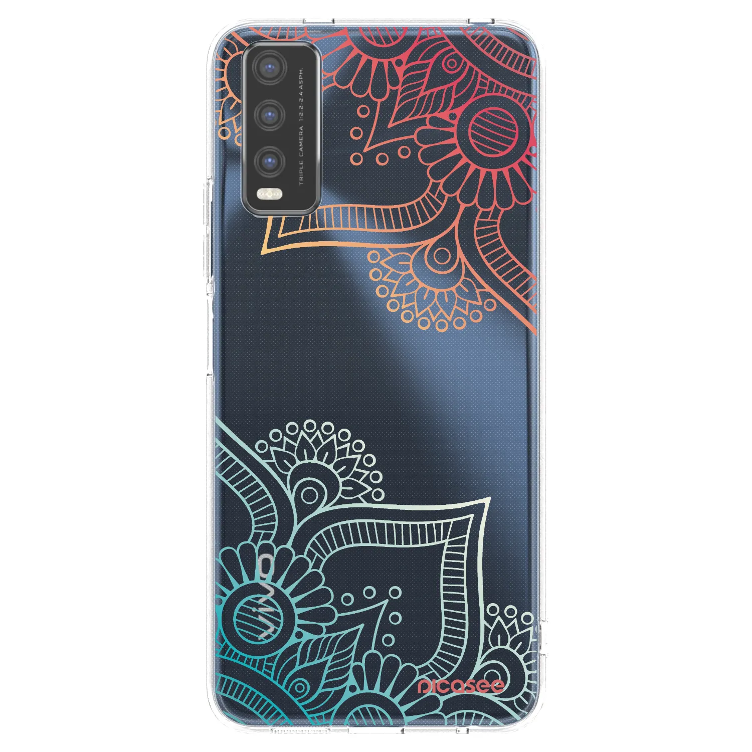Picasee διαφανής θήκη σιλικόνης Vivo Y20s - Flowers pattern