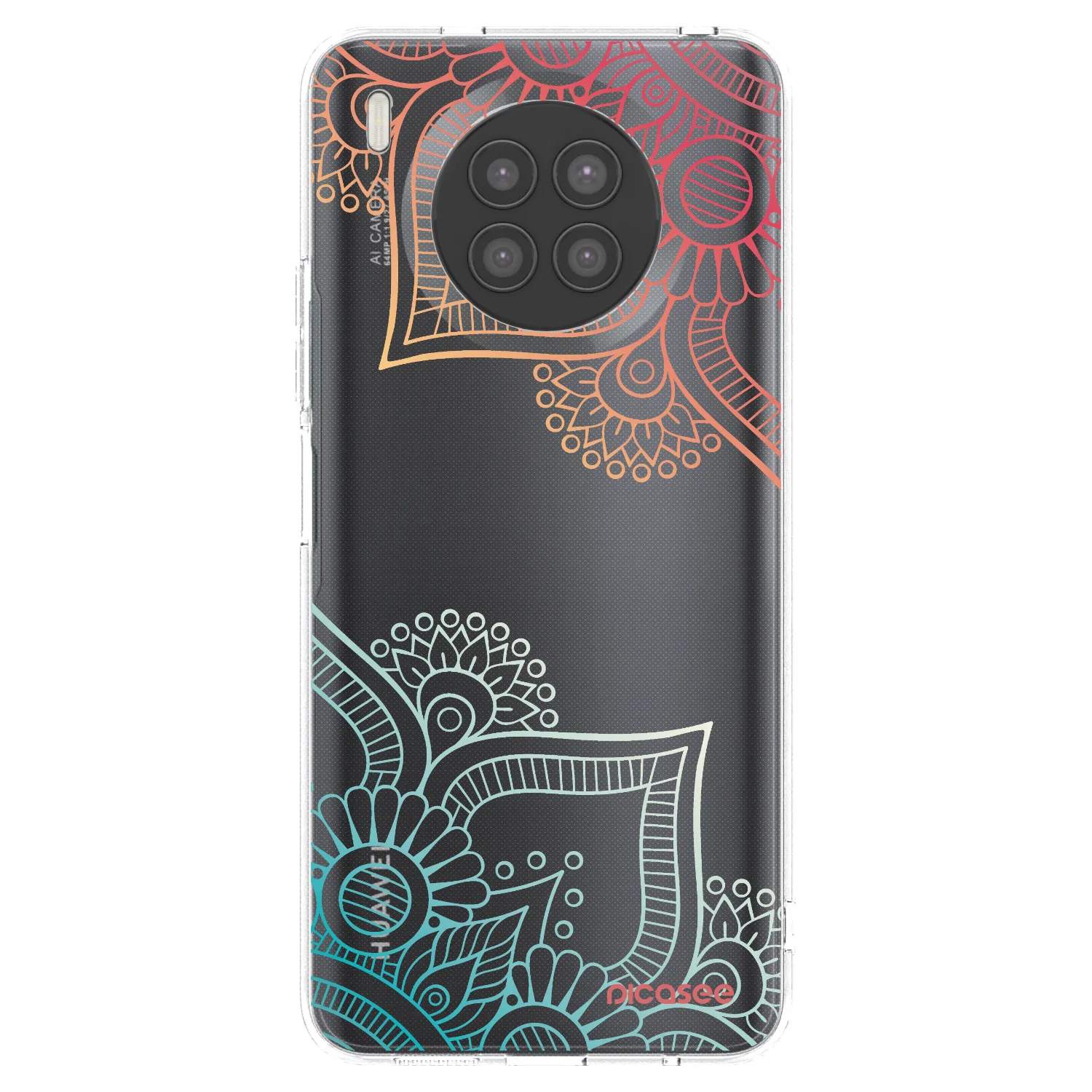 Picasee διαφανής θήκη σιλικόνης Huawei Nova 8i - Flowers pattern