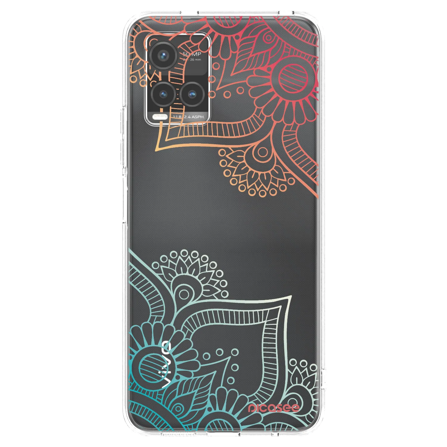 Picasee διαφανής θήκη σιλικόνης Vivo Y33s - Flowers pattern