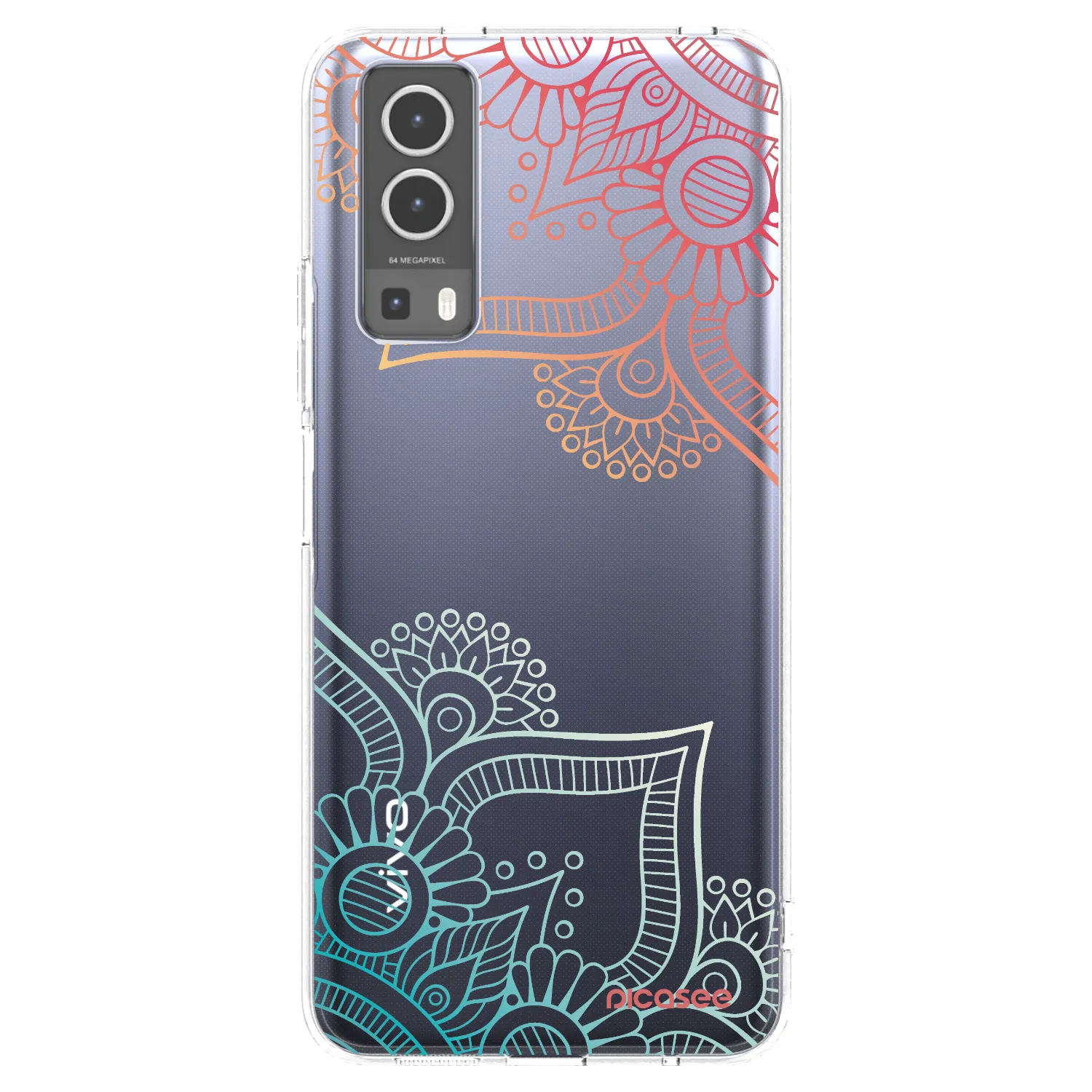 Picasee διαφανής θήκη σιλικόνης Vivo Y72 5G - Flowers pattern