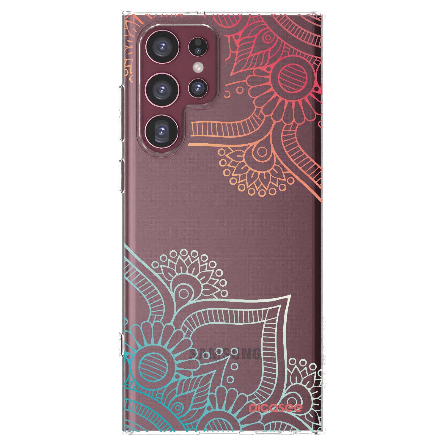 Picasee διαφανής θήκη σιλικόνης Samsung Galaxy S22 Ultra 5G - Flowers pattern