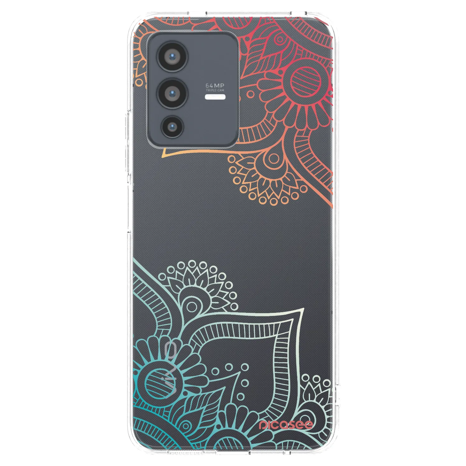 Picasee διαφανής θήκη σιλικόνης Vivo V23 5G - Flowers pattern