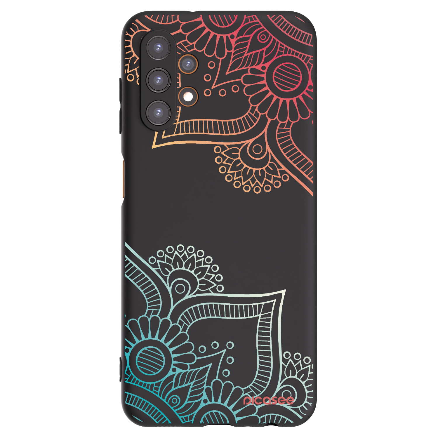 Picasee Μαύρη θήκη σιλικόνης για Samsung Galaxy A13 4G A135 - Flowers pattern