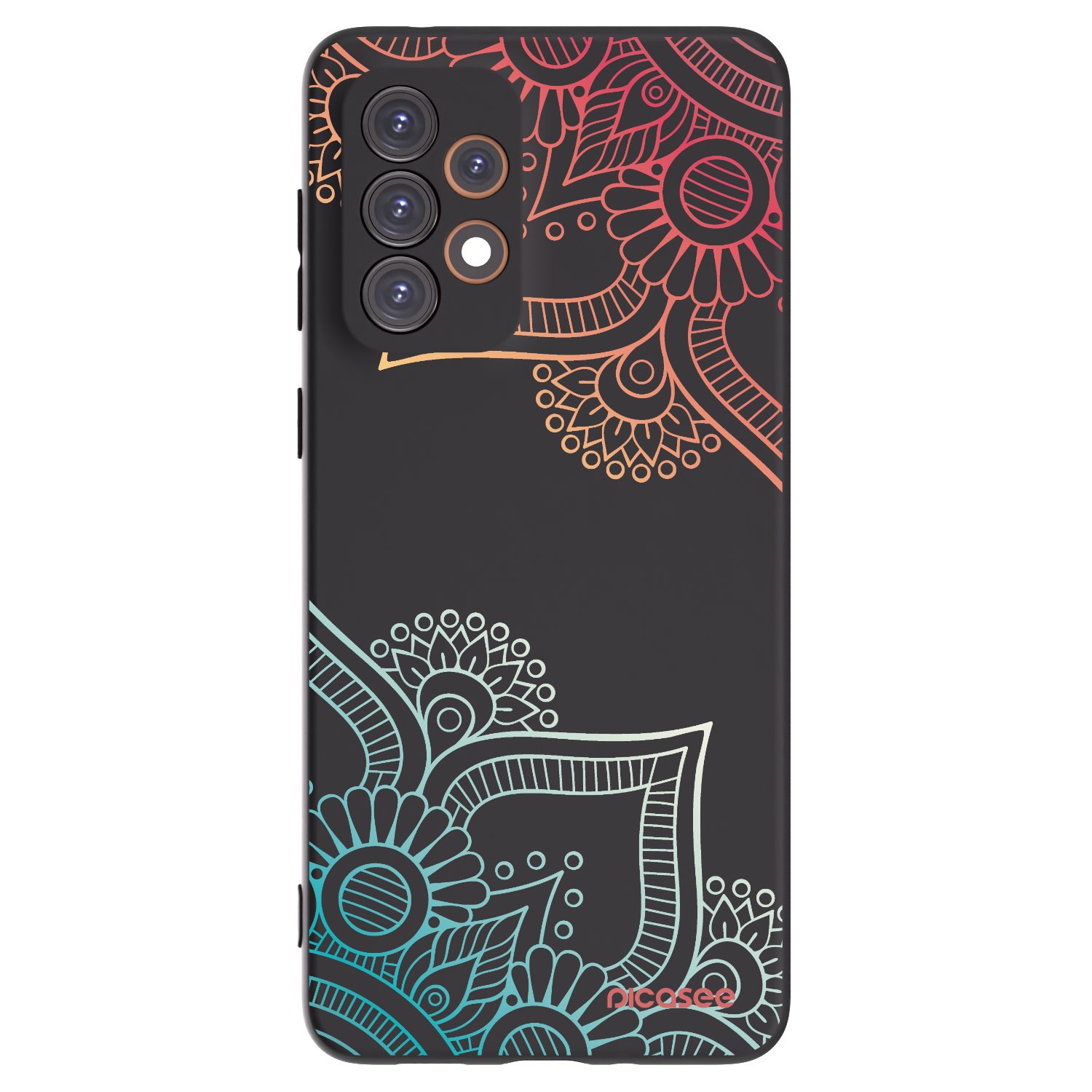 Picasee Μαύρη θήκη σιλικόνης για Samsung Galaxy A33 5G A336 - Flowers pattern