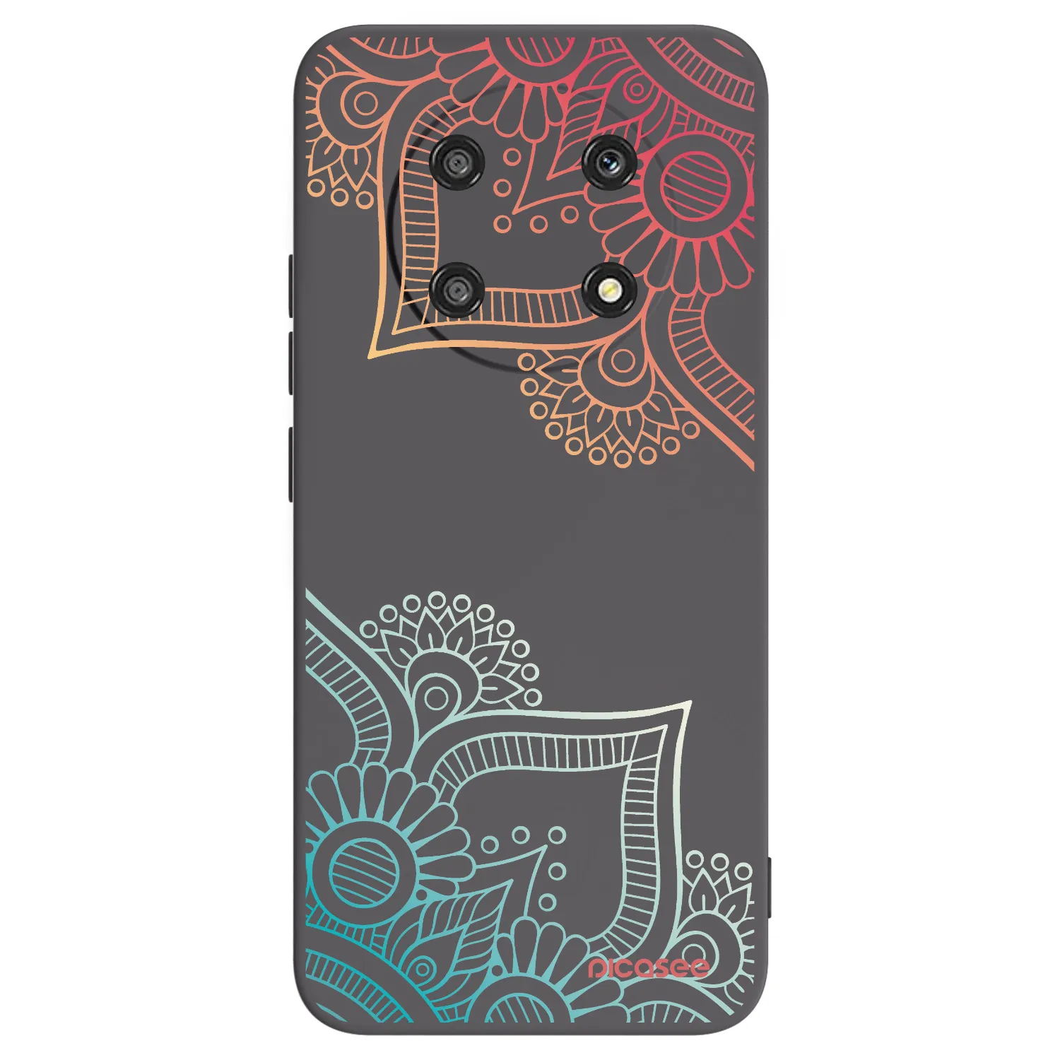 Picasee Μαύρη θήκη σιλικόνης για Honor Magic4 Lite 5G - Flowers pattern