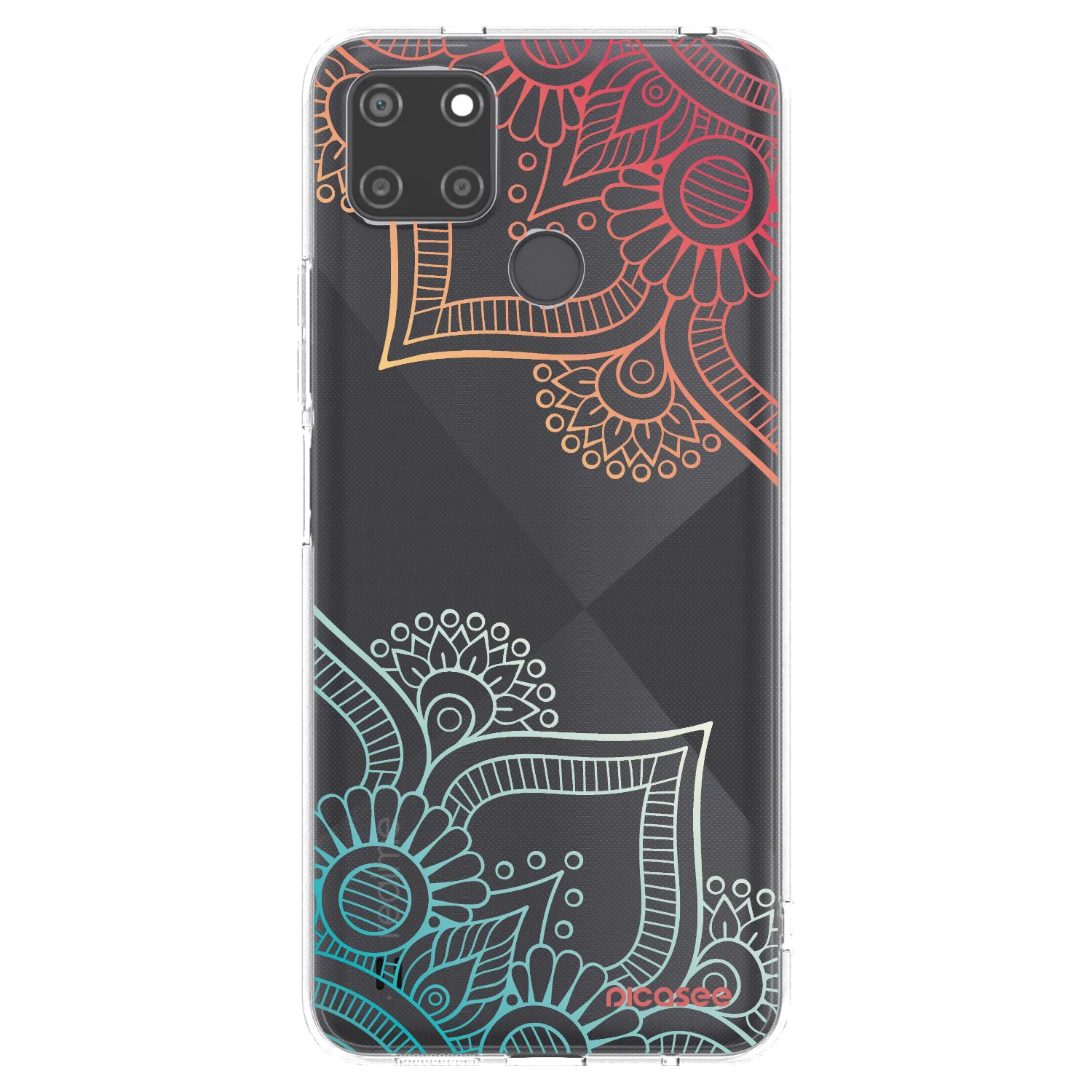 Picasee διαφανής θήκη σιλικόνης Realme C21Y - Flowers pattern