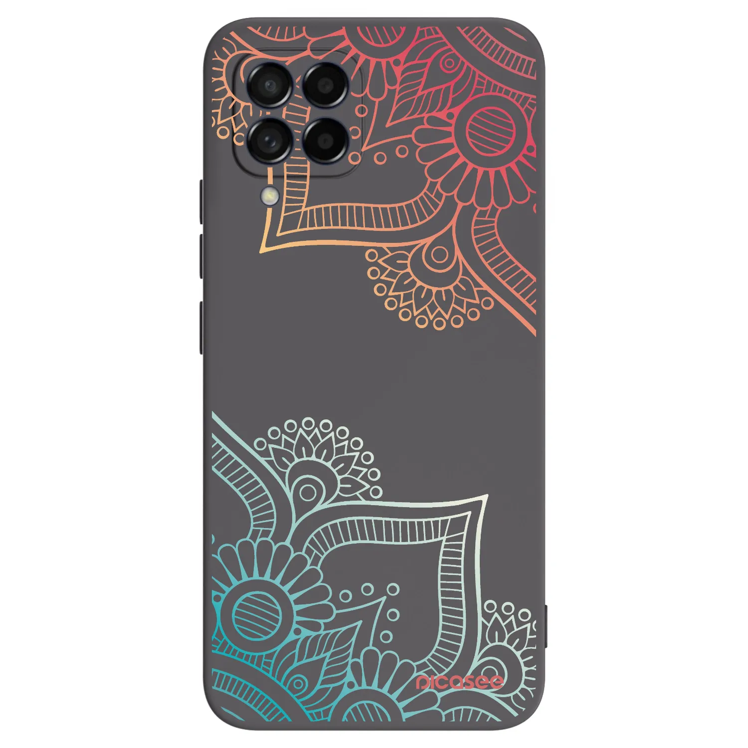 Picasee Μαύρη θήκη σιλικόνης για Samsung Galaxy M53 5G - Flowers pattern