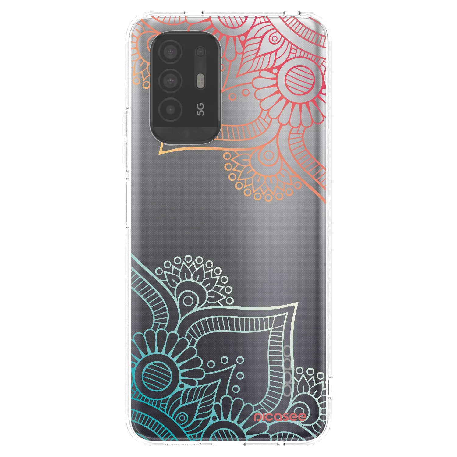 Picasee διαφανής θήκη σιλικόνης OPPO A94 5G - Flowers pattern