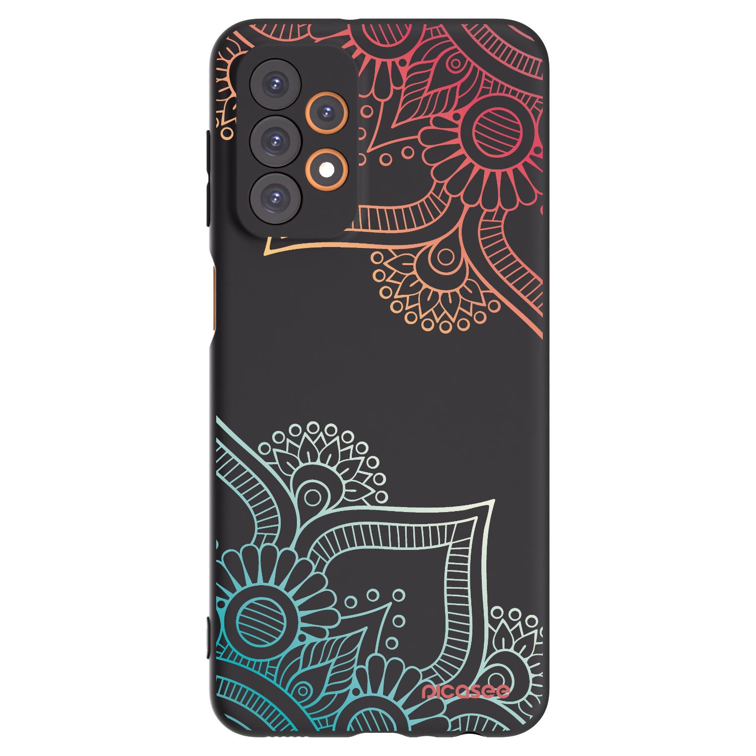 Picasee Μαύρη θήκη σιλικόνης για Samsung Galaxy A23 A236B 5G - Flowers pattern