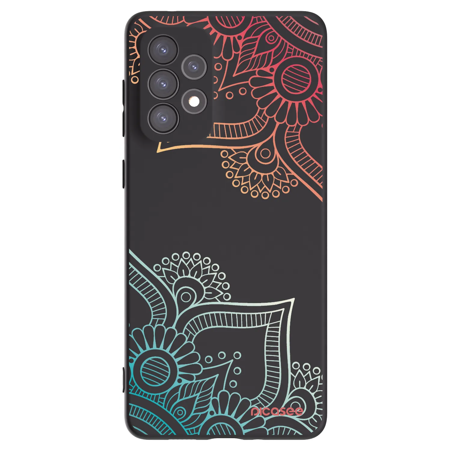 Picasee Μαύρη θήκη σιλικόνης για Samsung Galaxy A73 5G - Flowers pattern