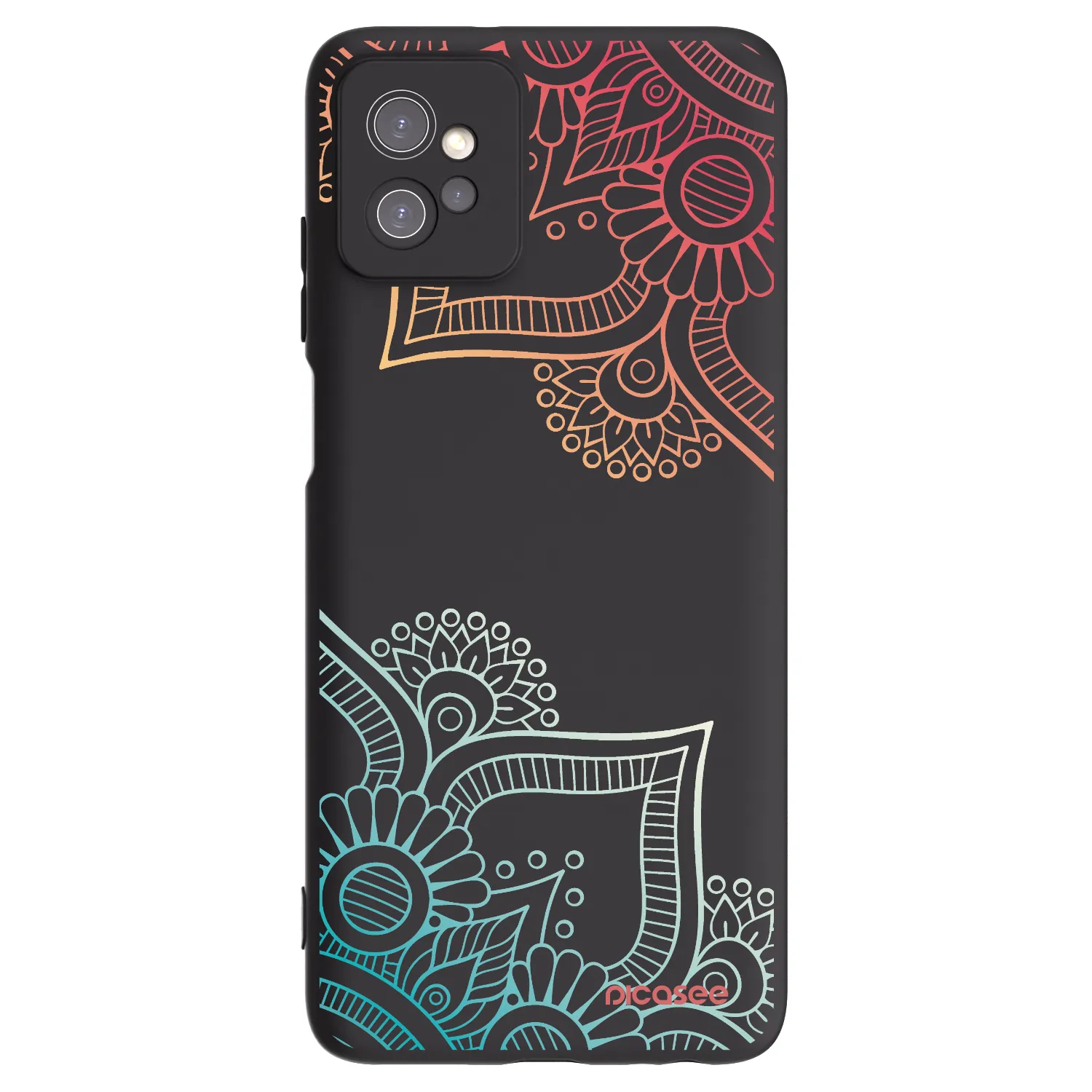 Picasee Μαύρη θήκη σιλικόνης για Motorola Moto G32 - Flowers pattern