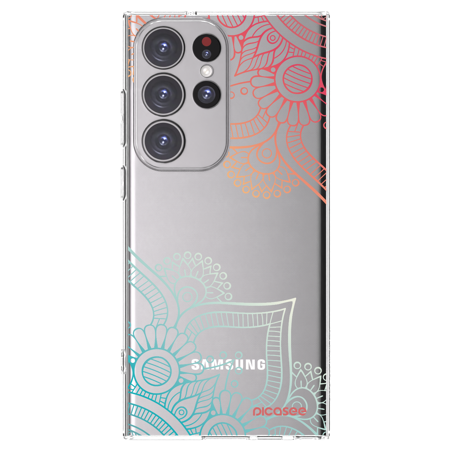 Picasee διαφανής θήκη σιλικόνης Samsung Galaxy S23 Ultra 5G - Flowers pattern