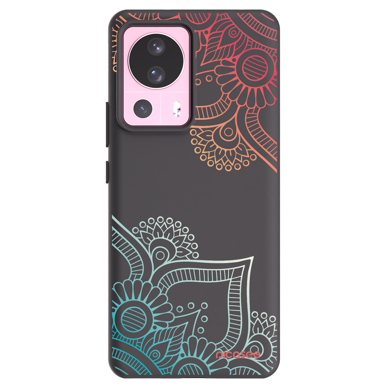 Picasee Μαύρη θήκη σιλικόνης για Xiaomi 13 Lite - Flowers pattern