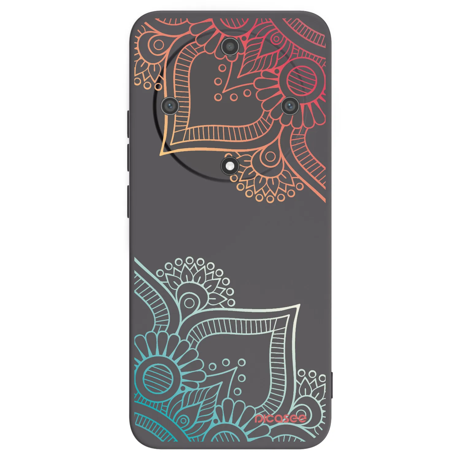 Picasee Μαύρη θήκη σιλικόνης για Honor Magic5 Lite 5G - Flowers pattern