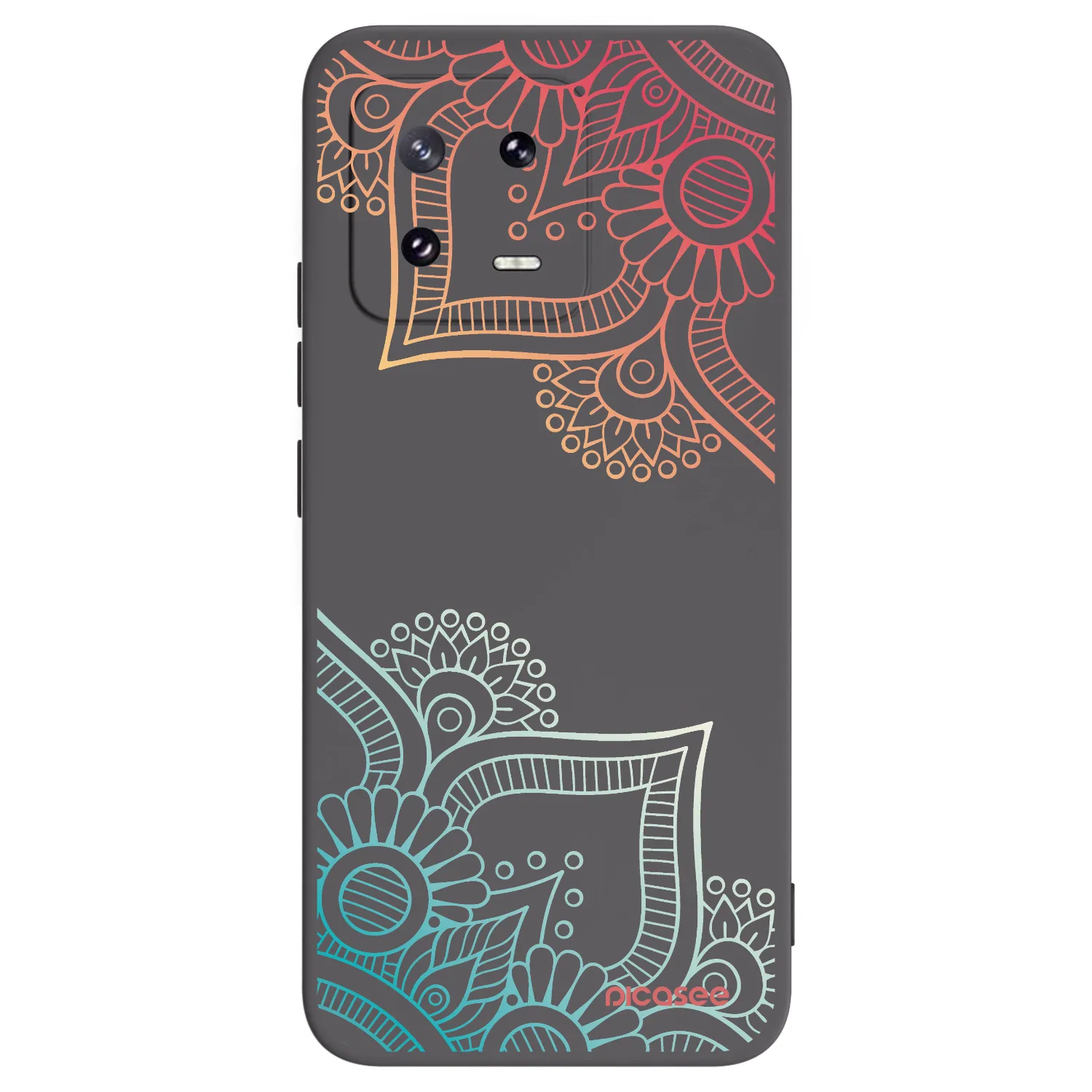 Picasee Μαύρη θήκη σιλικόνης για Xiaomi 13 Pro - Flowers pattern