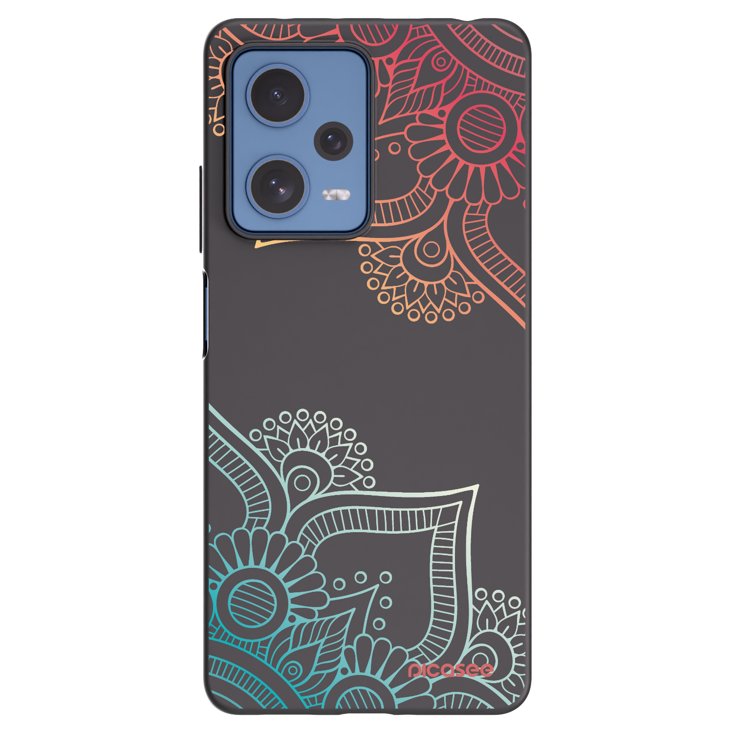 Picasee Μαύρη θήκη σιλικόνης για Xiaomi Redmi Note 12 Pro 5G - Flowers pattern