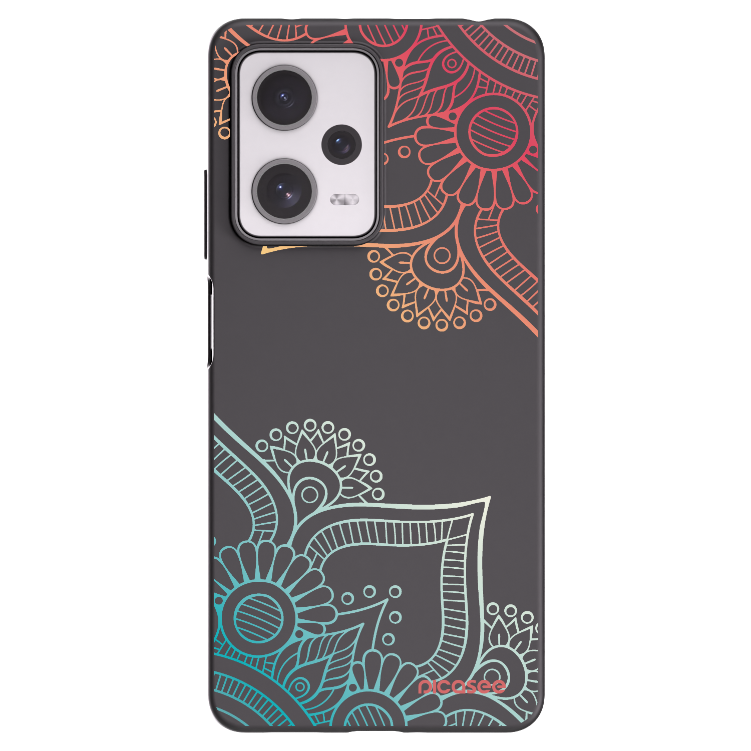 Picasee Μαύρη θήκη σιλικόνης για Xiaomi Redmi Note 12 Pro+ 5G - Flowers pattern