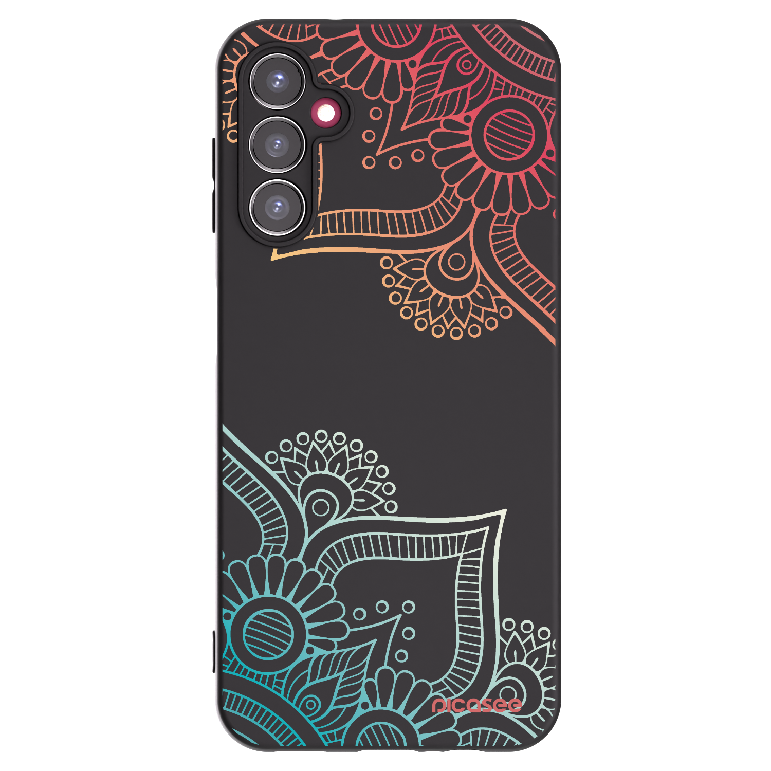 Picasee Μαύρη θήκη σιλικόνης για Samsung Galaxy A14 5G A146P - Flowers pattern