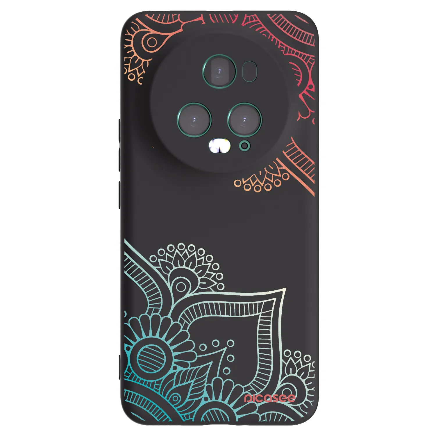 Picasee Μαύρη θήκη σιλικόνης για Honor Magic5 Pro - Flowers pattern