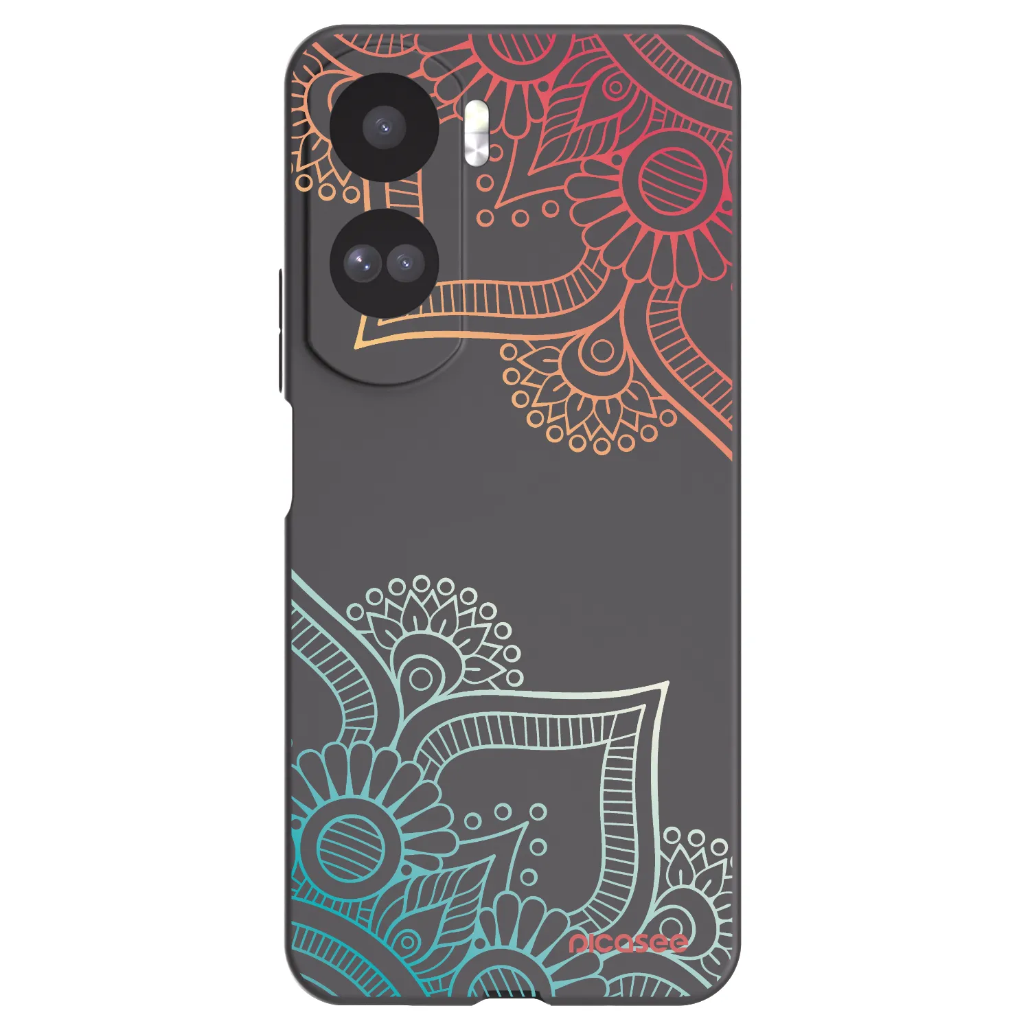 Picasee Μαύρη θήκη σιλικόνης για Honor 90 Lite 5G - Flowers pattern