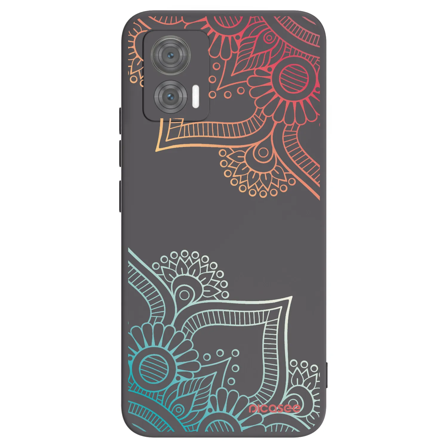 Picasee Μαύρη θήκη σιλικόνης για Motorola Edge 30 Neo - Flowers pattern
