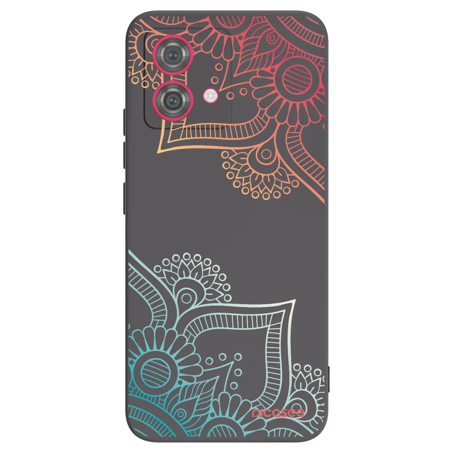 Picasee Μαύρη θήκη σιλικόνης για Motorola Moto G84 5G - Flowers pattern