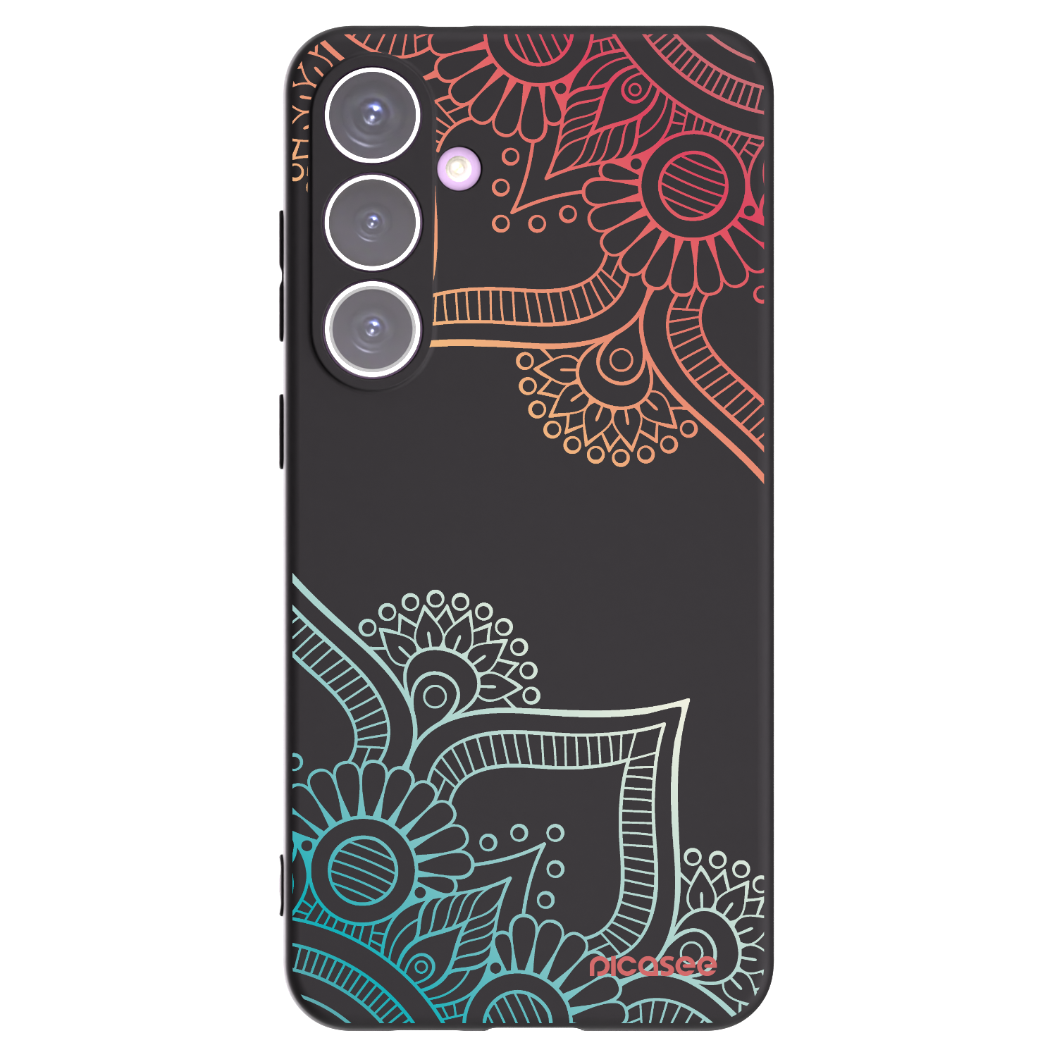 Picasee Μαύρη θήκη σιλικόνης για Samsung Galaxy S24+ S926B 5G - Flowers pattern