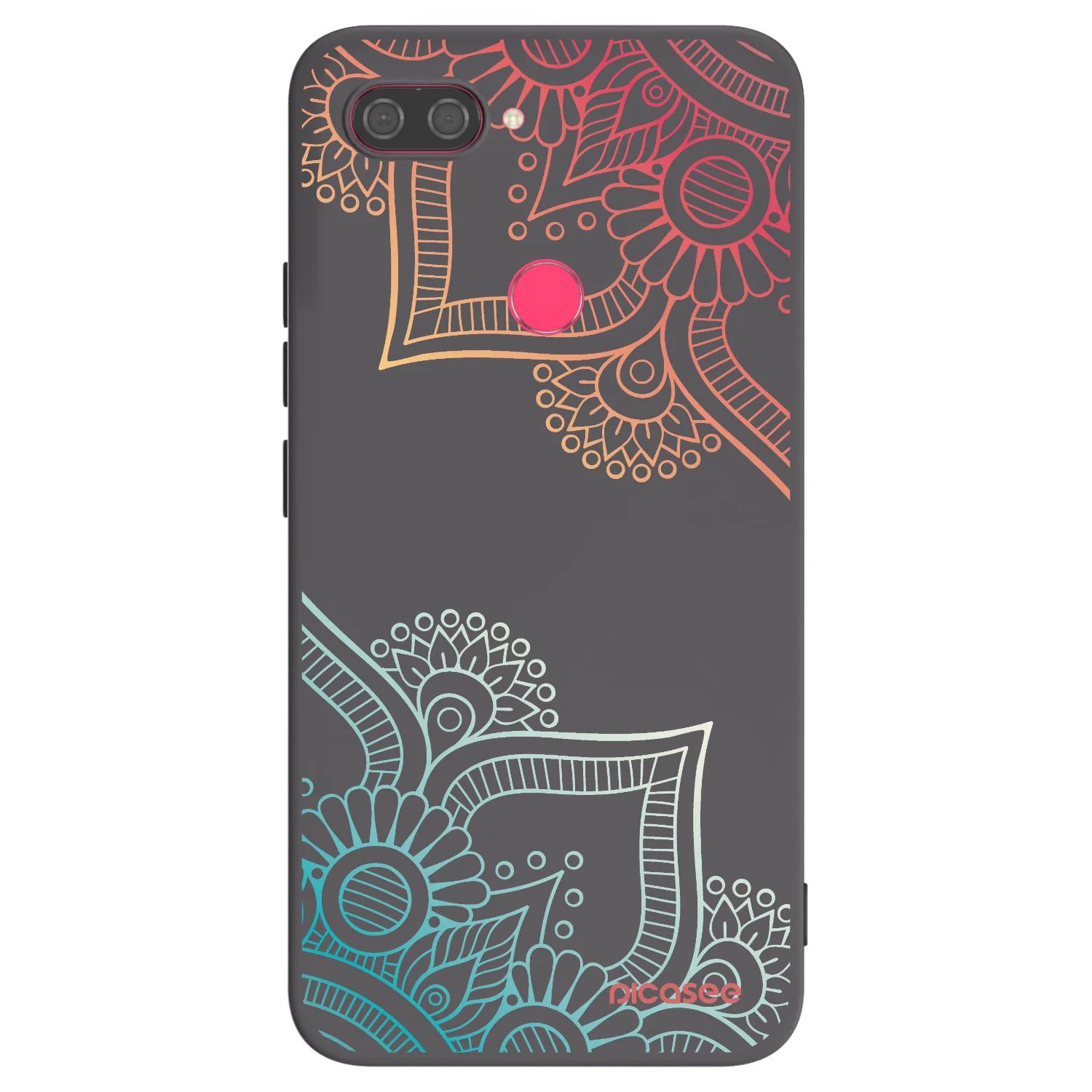 Picasee Μαύρη θήκη σιλικόνης για Xiaomi Mi 8 Lite - Flowers pattern