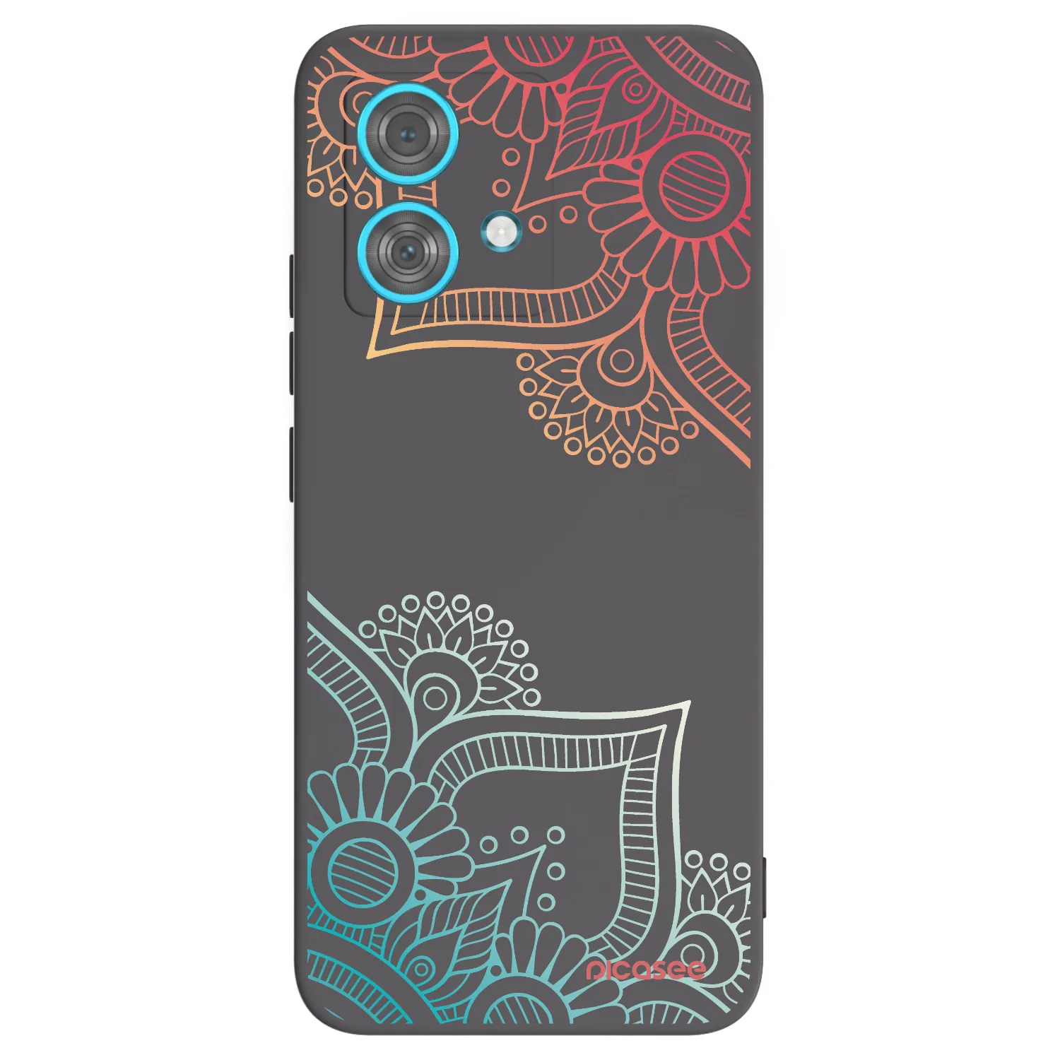 Picasee Μαύρη θήκη σιλικόνης για Motorola Edge 40 Neo - Flowers pattern