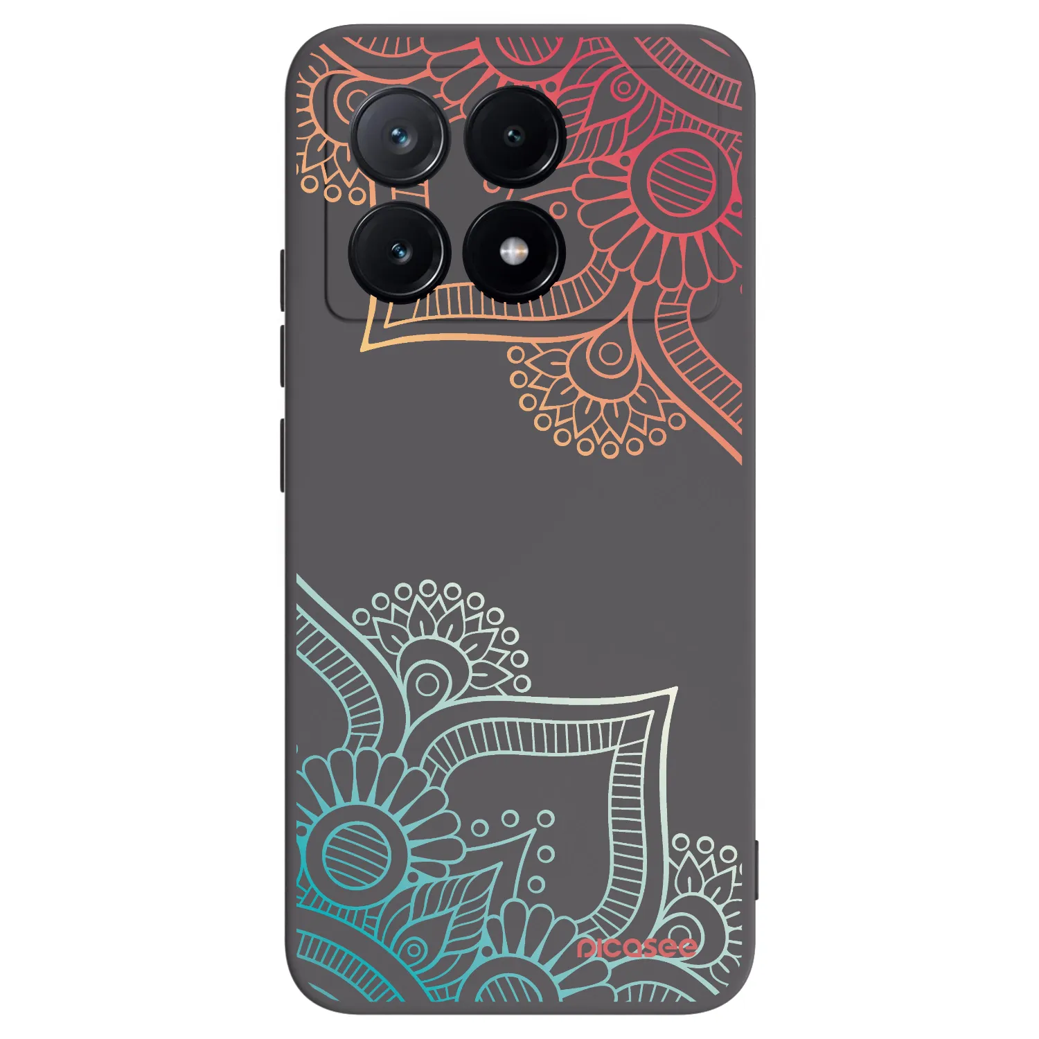 Picasee Μαύρη θήκη σιλικόνης για Xiaomi Poco X6 Pro - Flowers pattern