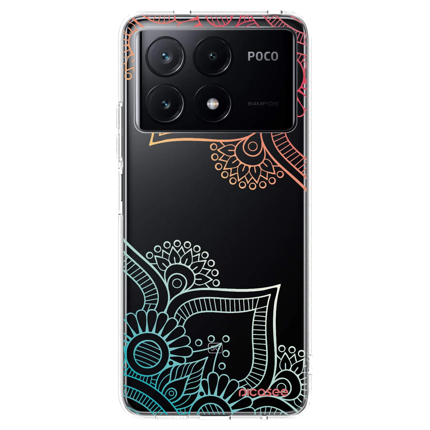 Picasee διαφανής θήκη σιλικόνης Xiaomi Poco X6 Pro - Flowers pattern