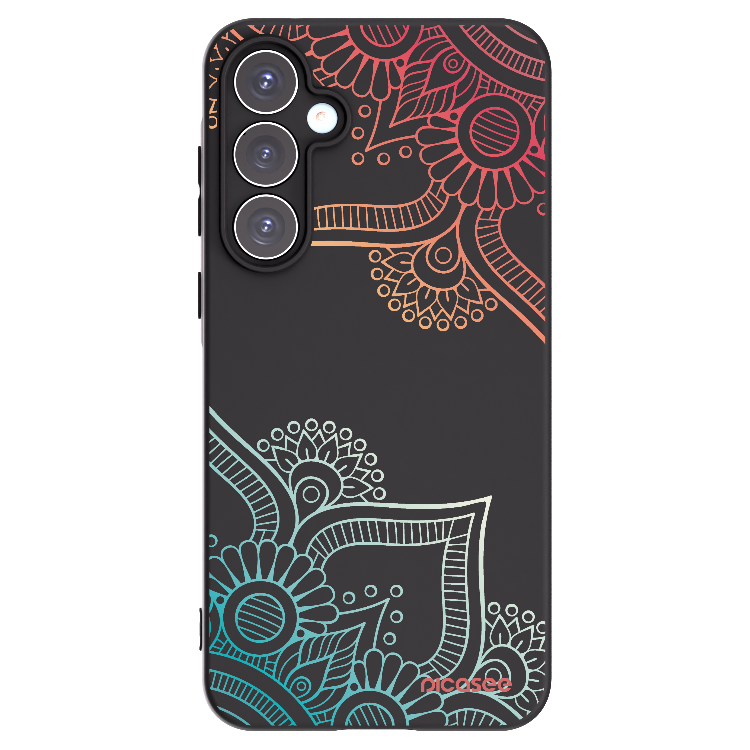 Picasee Μαύρη θήκη σιλικόνης για Samsung Galaxy A55 5G A556B - Flowers pattern