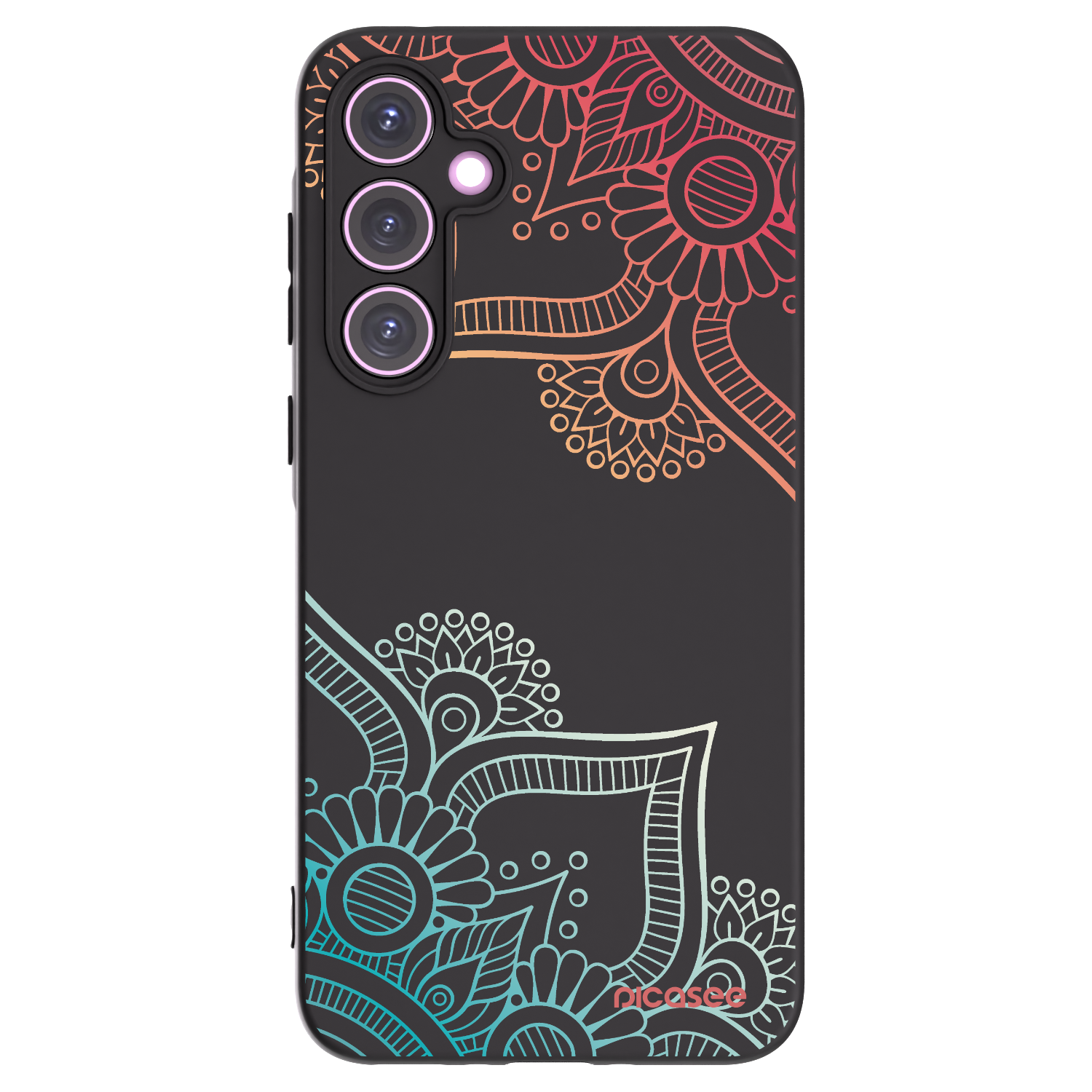 Picasee Μαύρη θήκη σιλικόνης για Samsung Galaxy A35 5G A356B - Flowers pattern