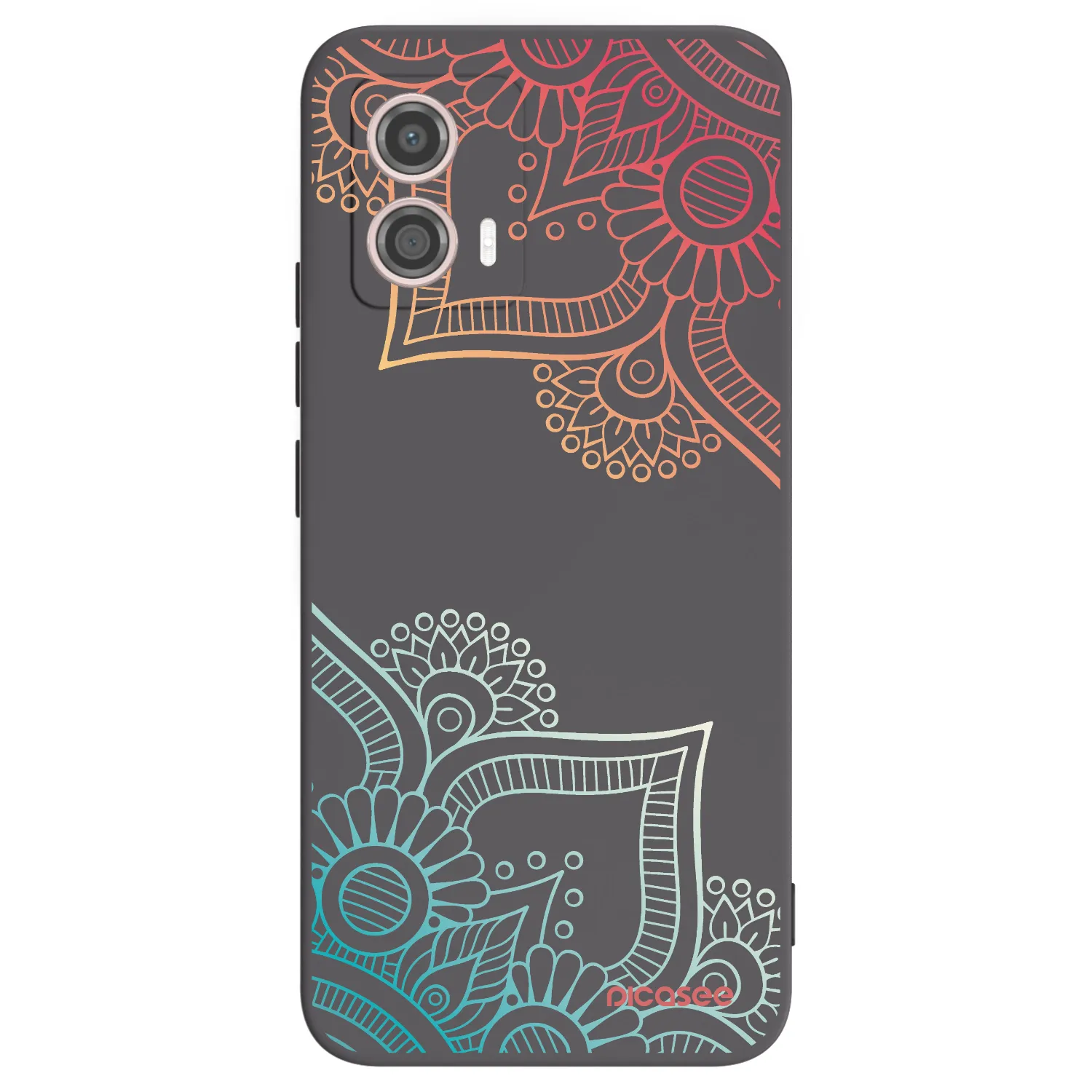 Picasee Μαύρη θήκη σιλικόνης για Motorola Moto G53 5G - Flowers pattern