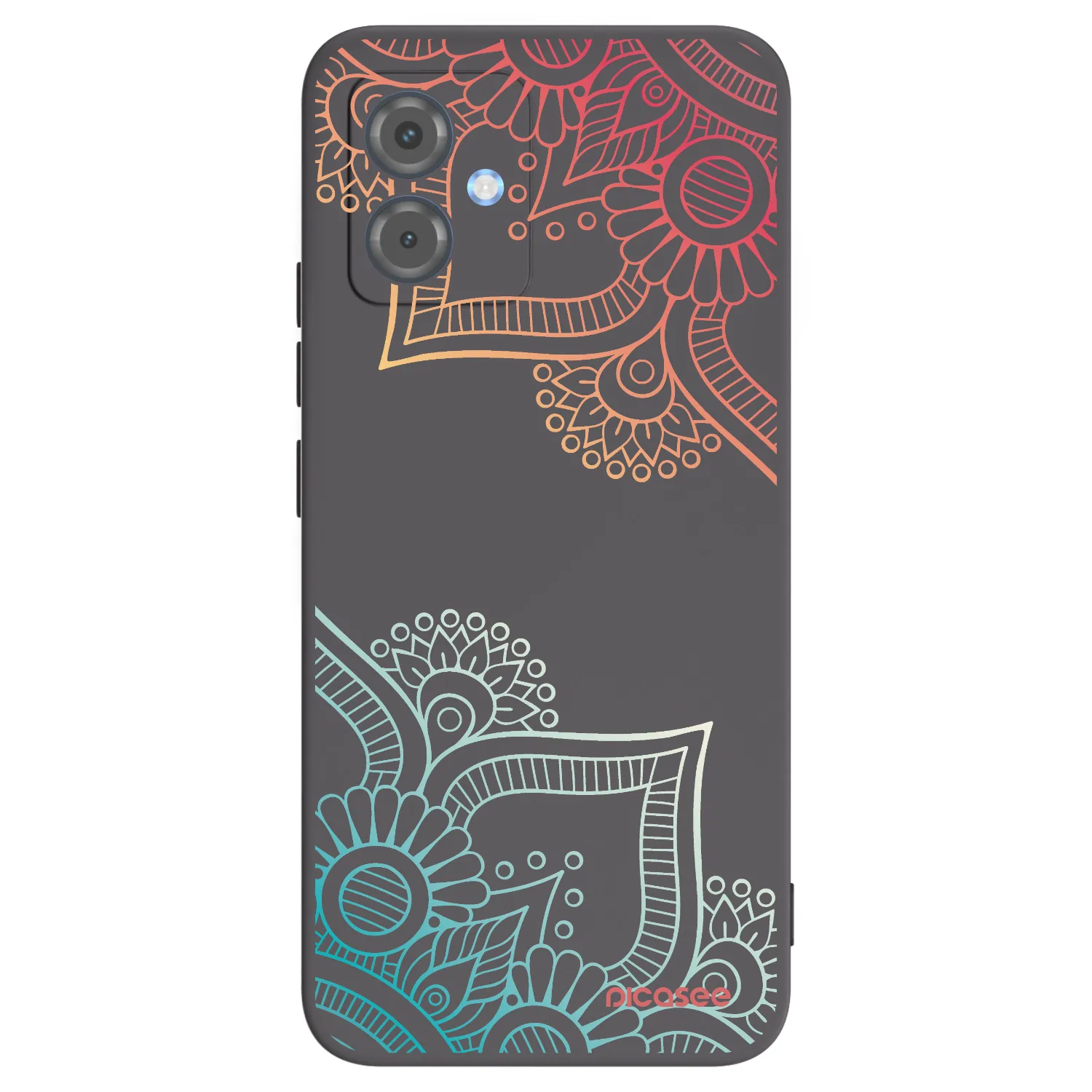 Picasee Μαύρη θήκη σιλικόνης για Motorola Moto G14 - Flowers pattern