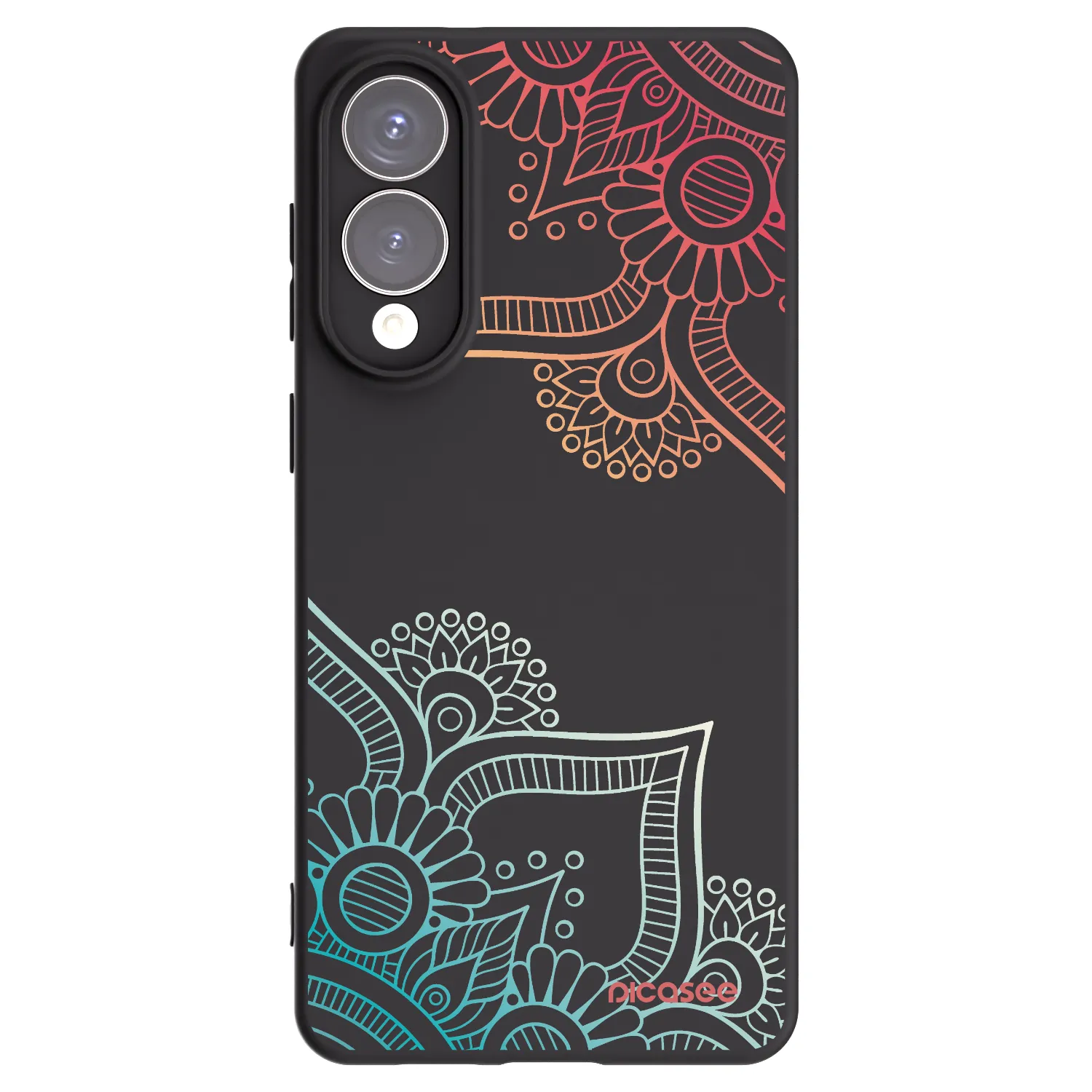 Picasee Μαύρη θήκη σιλικόνης για Samsung Galaxy S25 Edge 5G - Flowers pattern