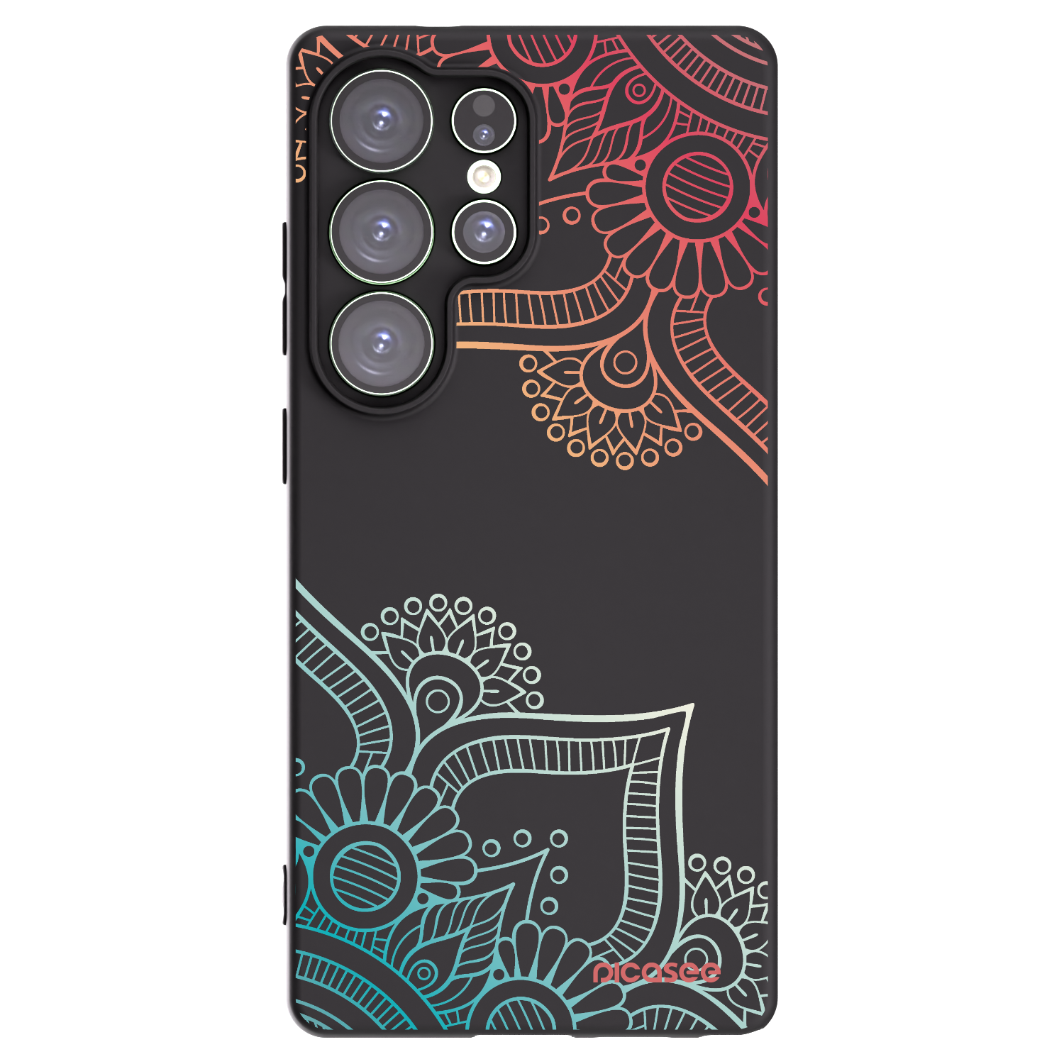 Picasee Μαύρη θήκη σιλικόνης για Samsung Galaxy S25 Ultra 5G - Flowers pattern