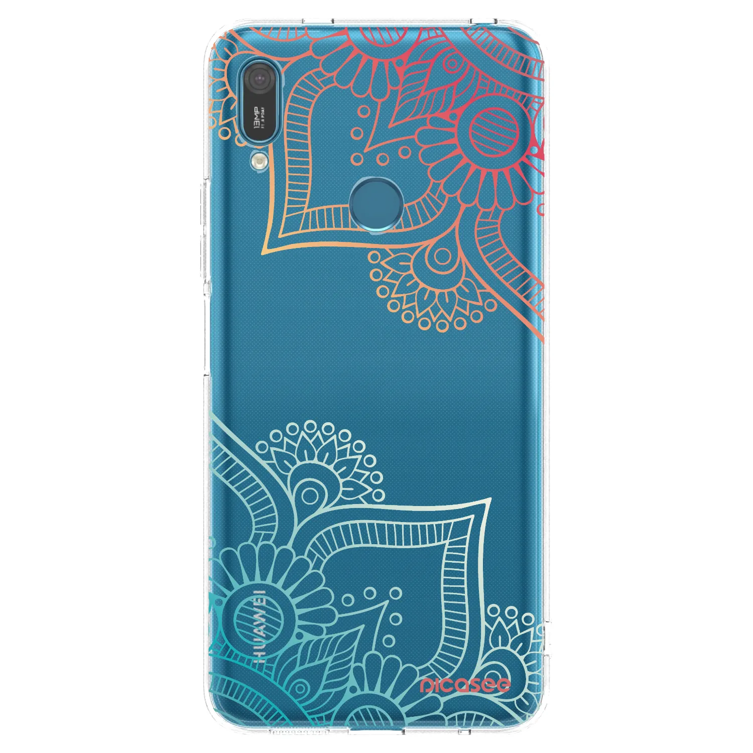 Picasee διαφανής θήκη σιλικόνης Huawei Y7 2019 - Flowers pattern