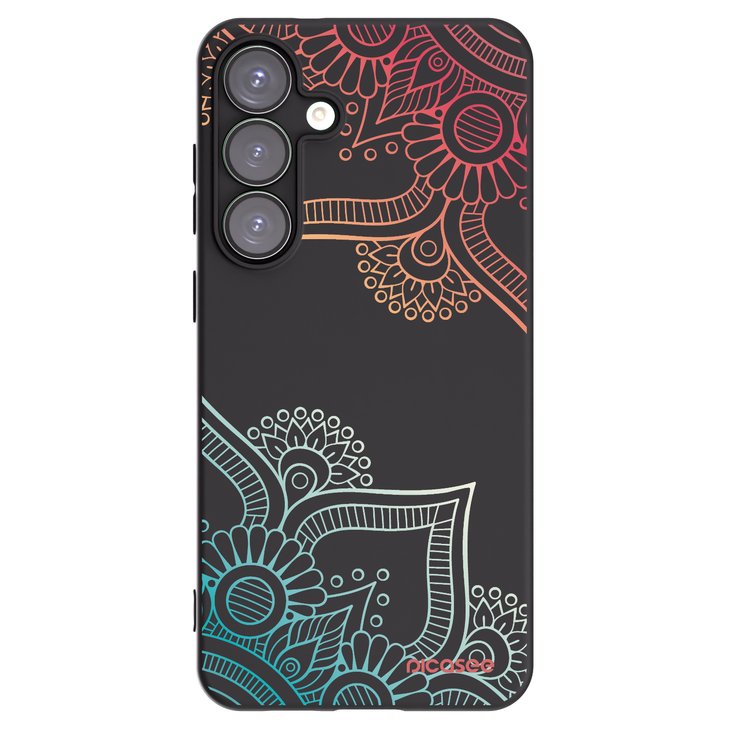 Picasee Μαύρη θήκη σιλικόνης για Samsung Galaxy S25+ 5G - Flowers pattern