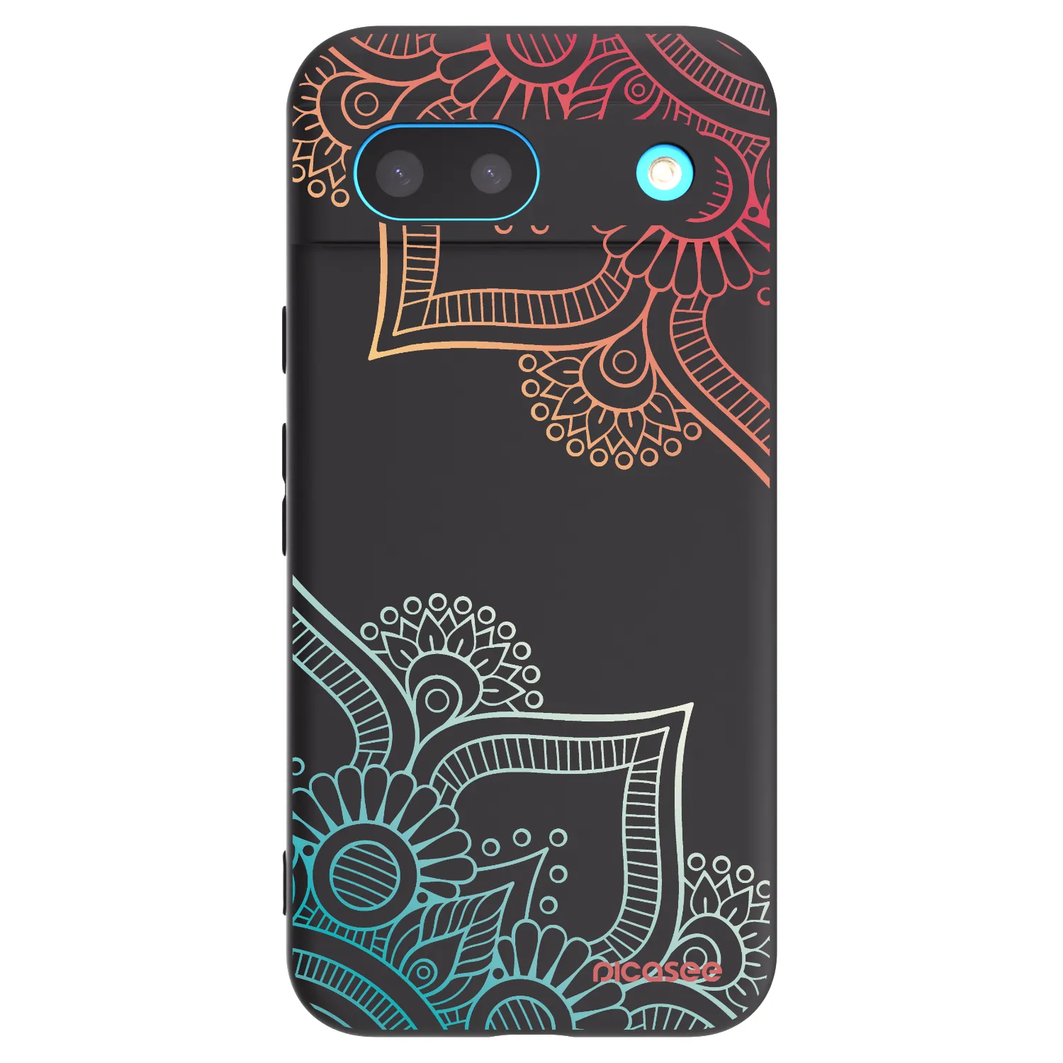 Picasee Μαύρη θήκη σιλικόνης για Google Pixel 8 - Flowers pattern