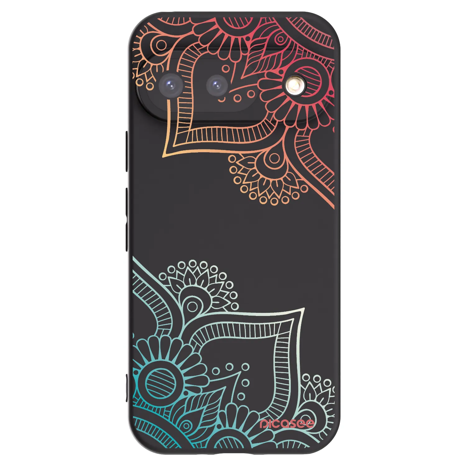 Picasee Μαύρη θήκη σιλικόνης για Google Pixel 9 - Flowers pattern