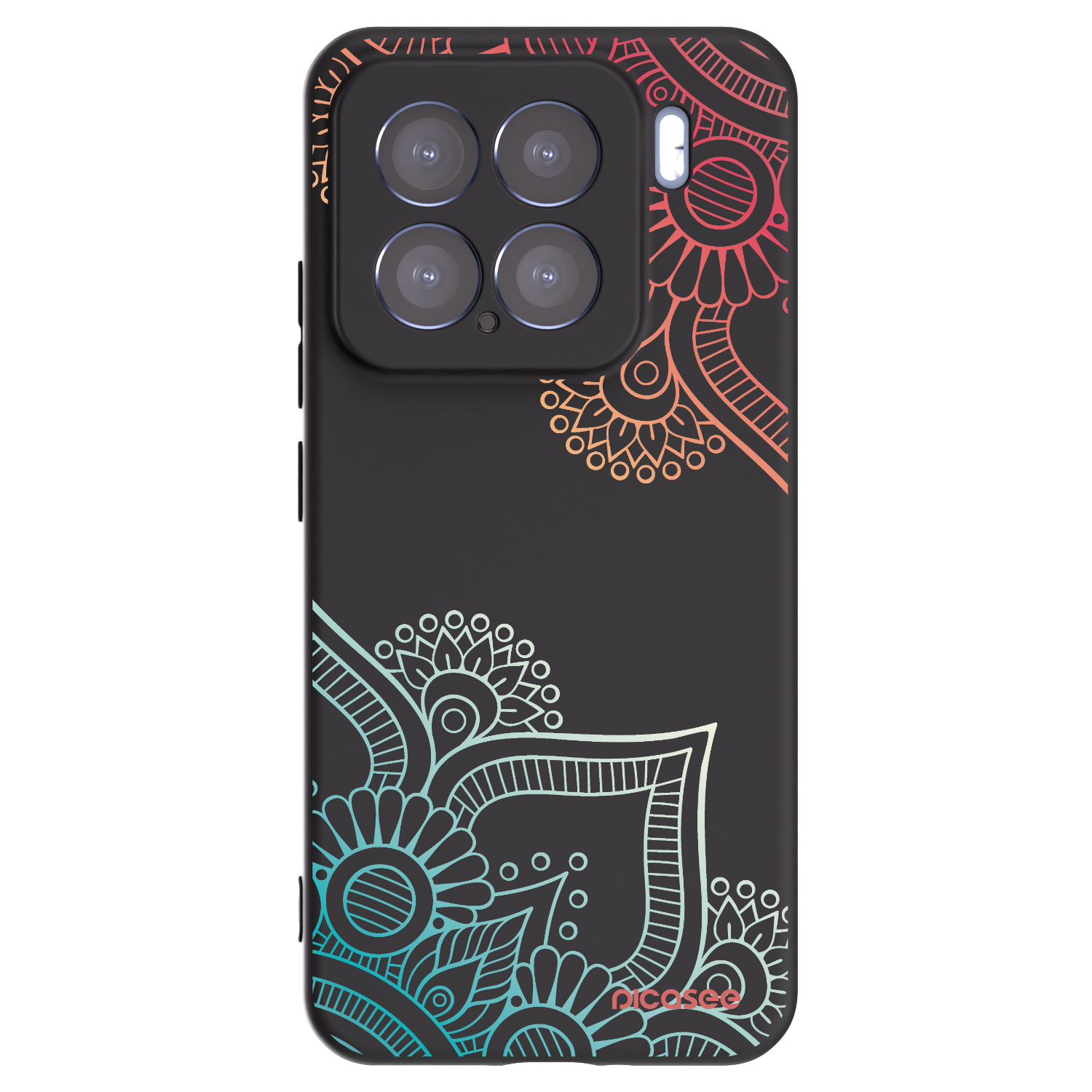 Picasee Μαύρη θήκη σιλικόνης για Xiaomi 15 - Flowers pattern
