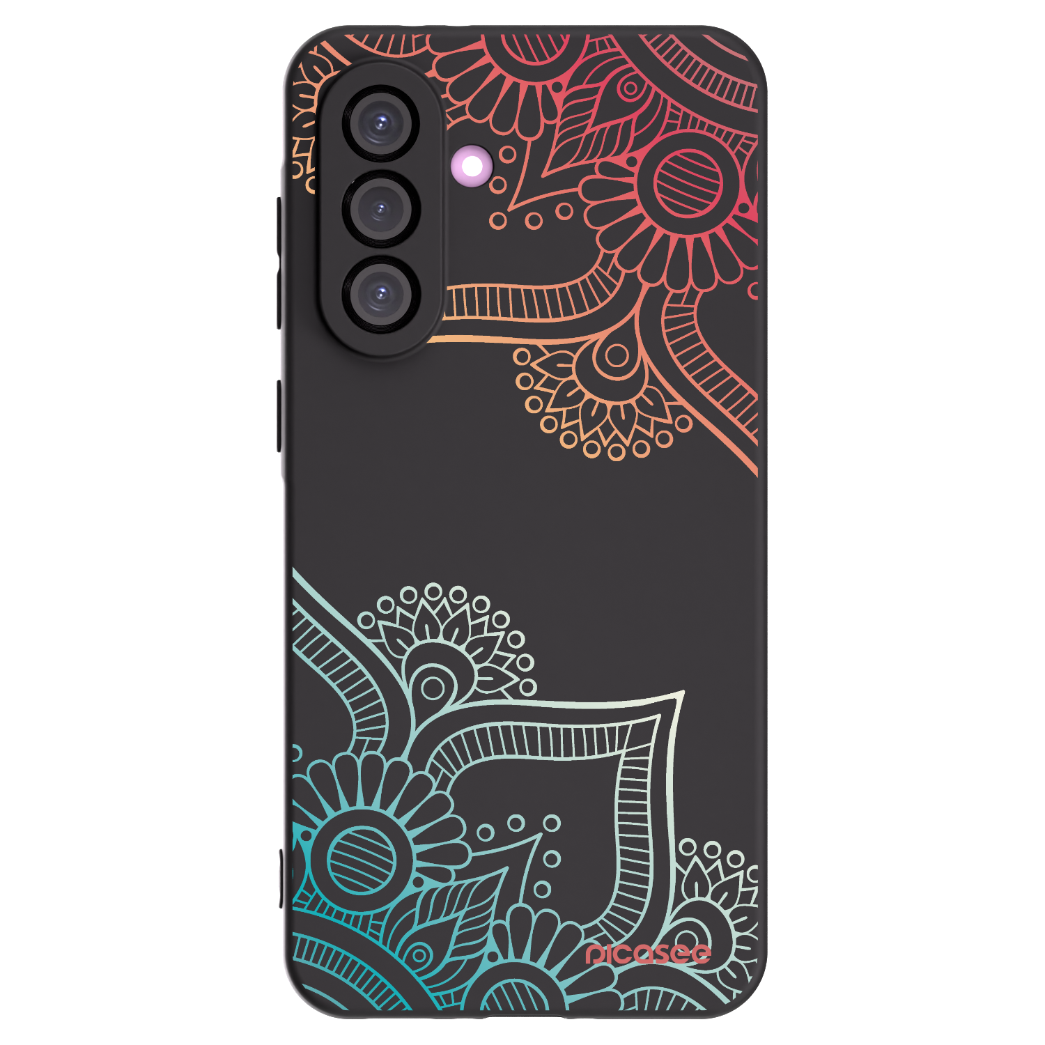 Picasee Μαύρη θήκη σιλικόνης για Samsung Galaxy A36 5G - Flowers pattern