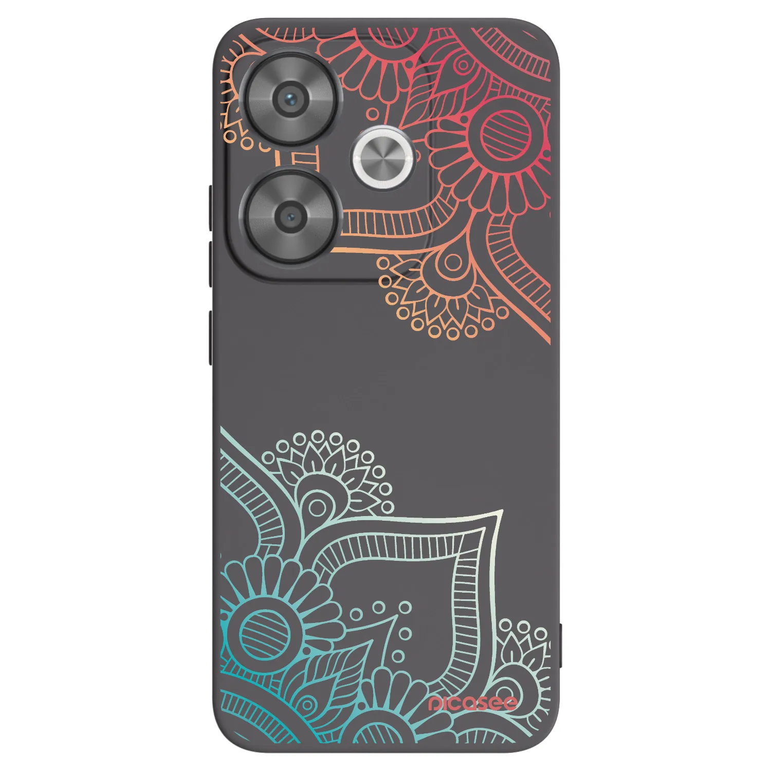 Picasee Μαύρη θήκη σιλικόνης για Xiaomi Poco F6 - Flowers pattern
