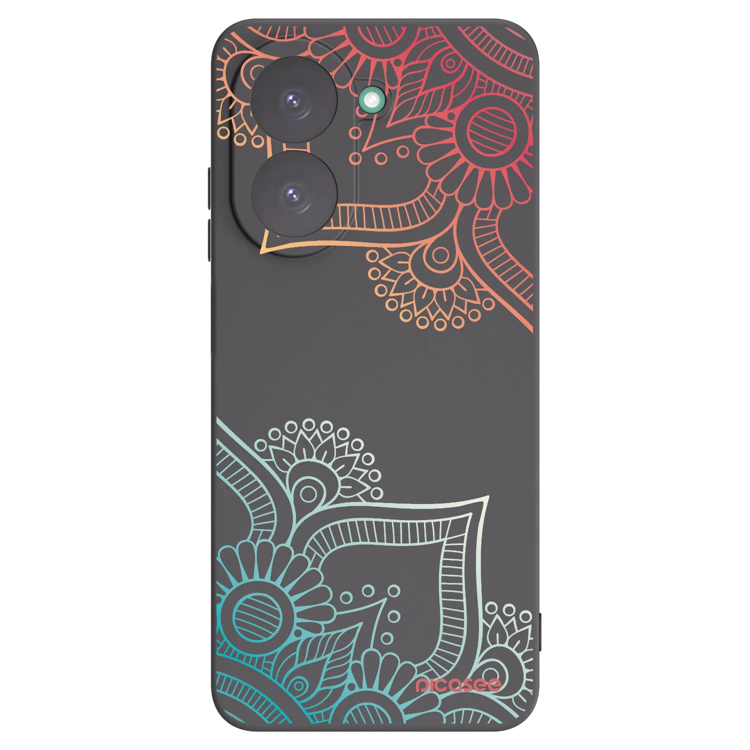 Picasee Μαύρη θήκη σιλικόνης για Xiaomi Redmi A5 - Flowers pattern