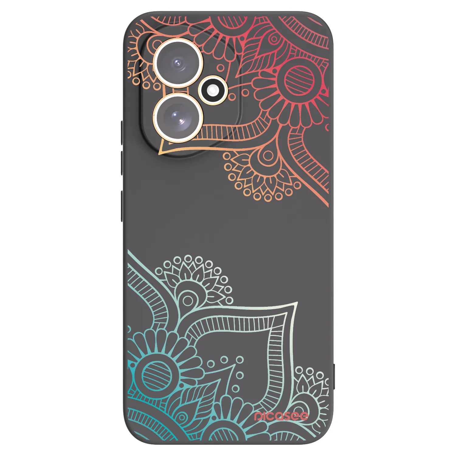 Picasee Μαύρη θήκη σιλικόνης για Honor 400 5G - Flowers pattern