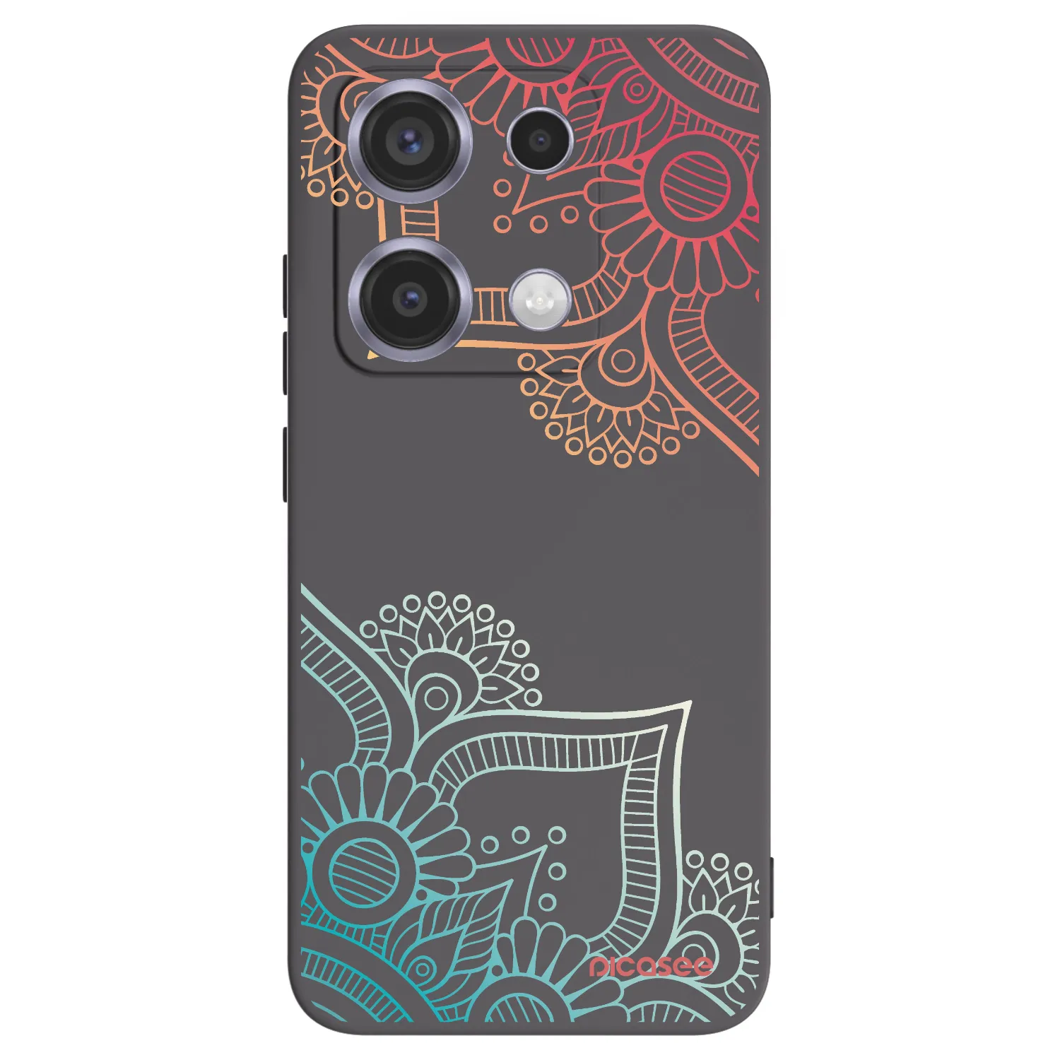Picasee Μαύρη θήκη σιλικόνης για Xiaomi Redmi Note 14S - Flowers pattern