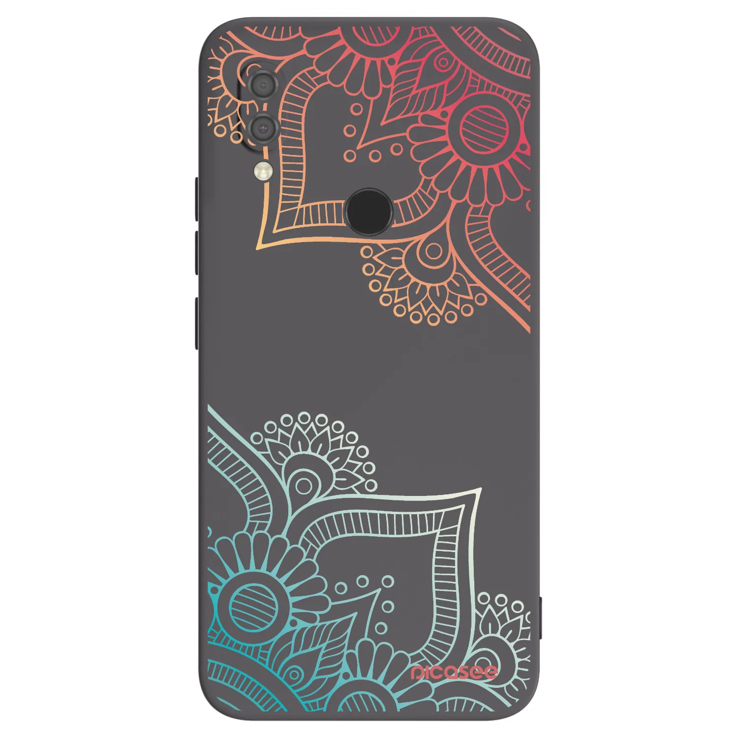 Picasee Μαύρη θήκη σιλικόνης για Xiaomi Redmi 7 - Flowers pattern