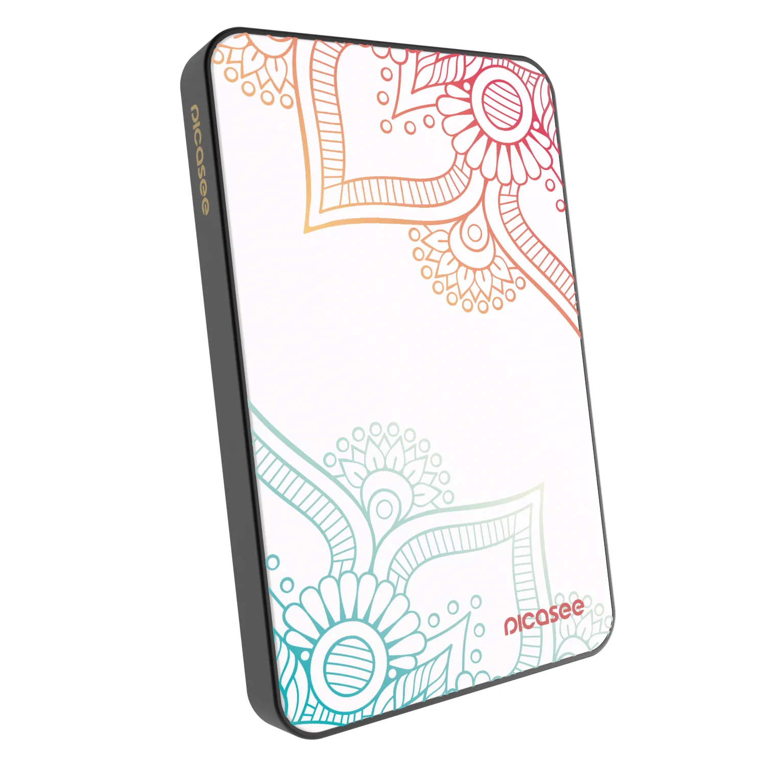 Picasee Powerbank με MagSafe 5 000 mAh Γκρί - Flowers pattern